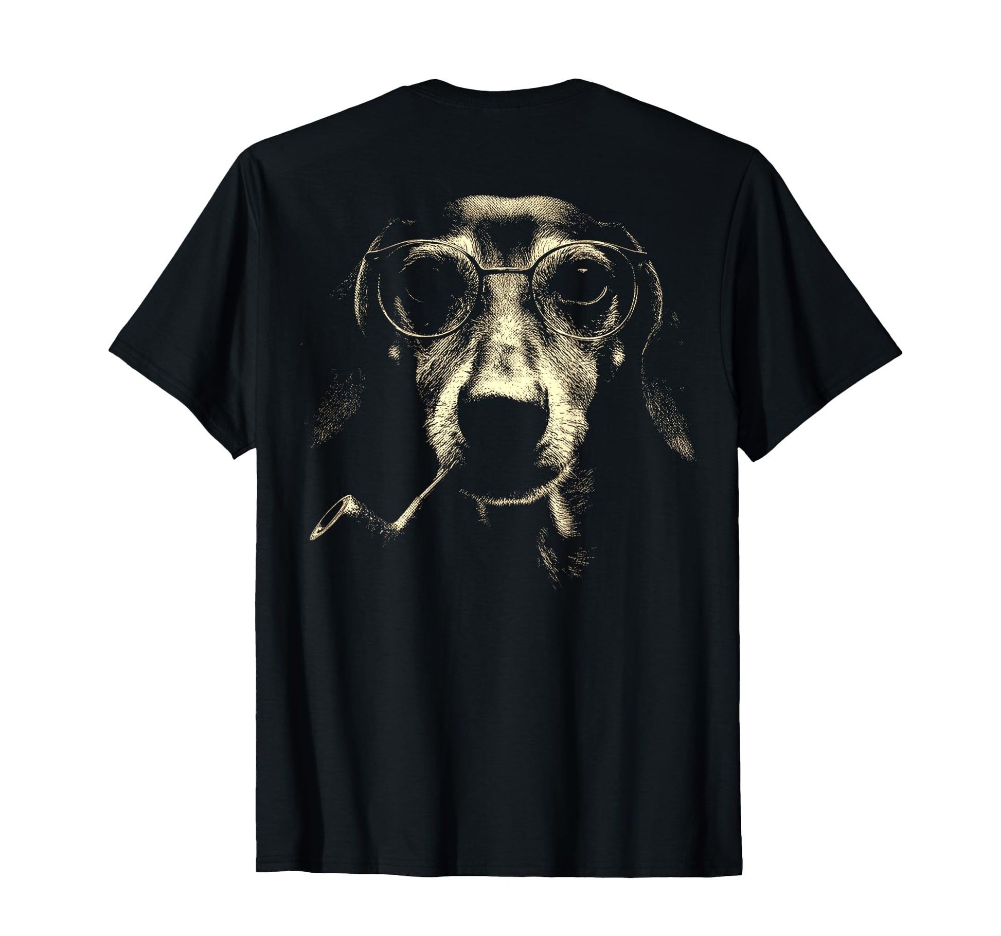 Dachshund Smoking Pipe Grunge T-Shirt - Casual Everyday Wear Men Women - T-Shirt, Sweatshirt, Hoodie