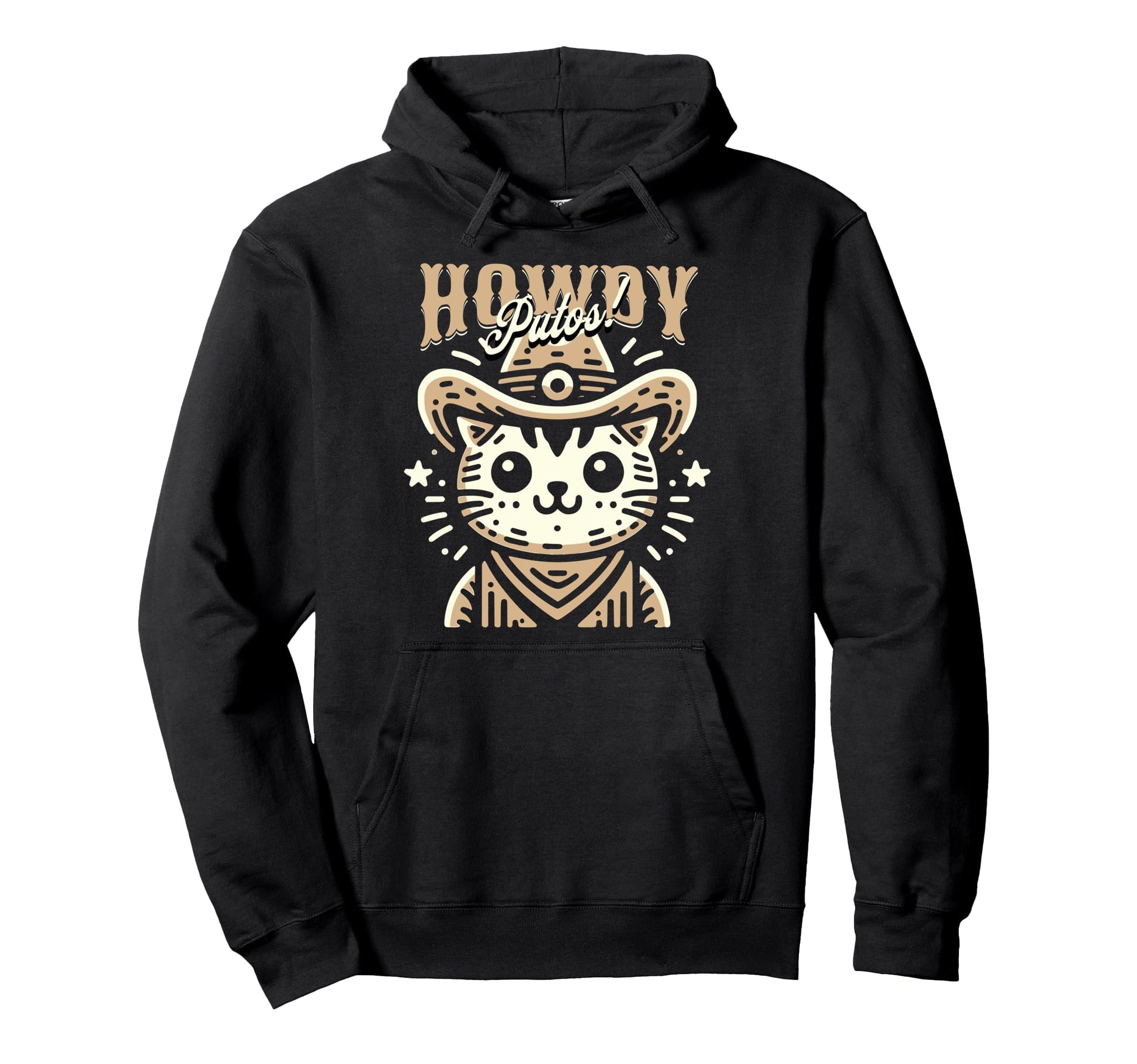 Howdy Putos Funny Wild Western Cowboy Hoodie - Minimalist Print Men Women - T-Shirt, Sweatshirt, Hoodie