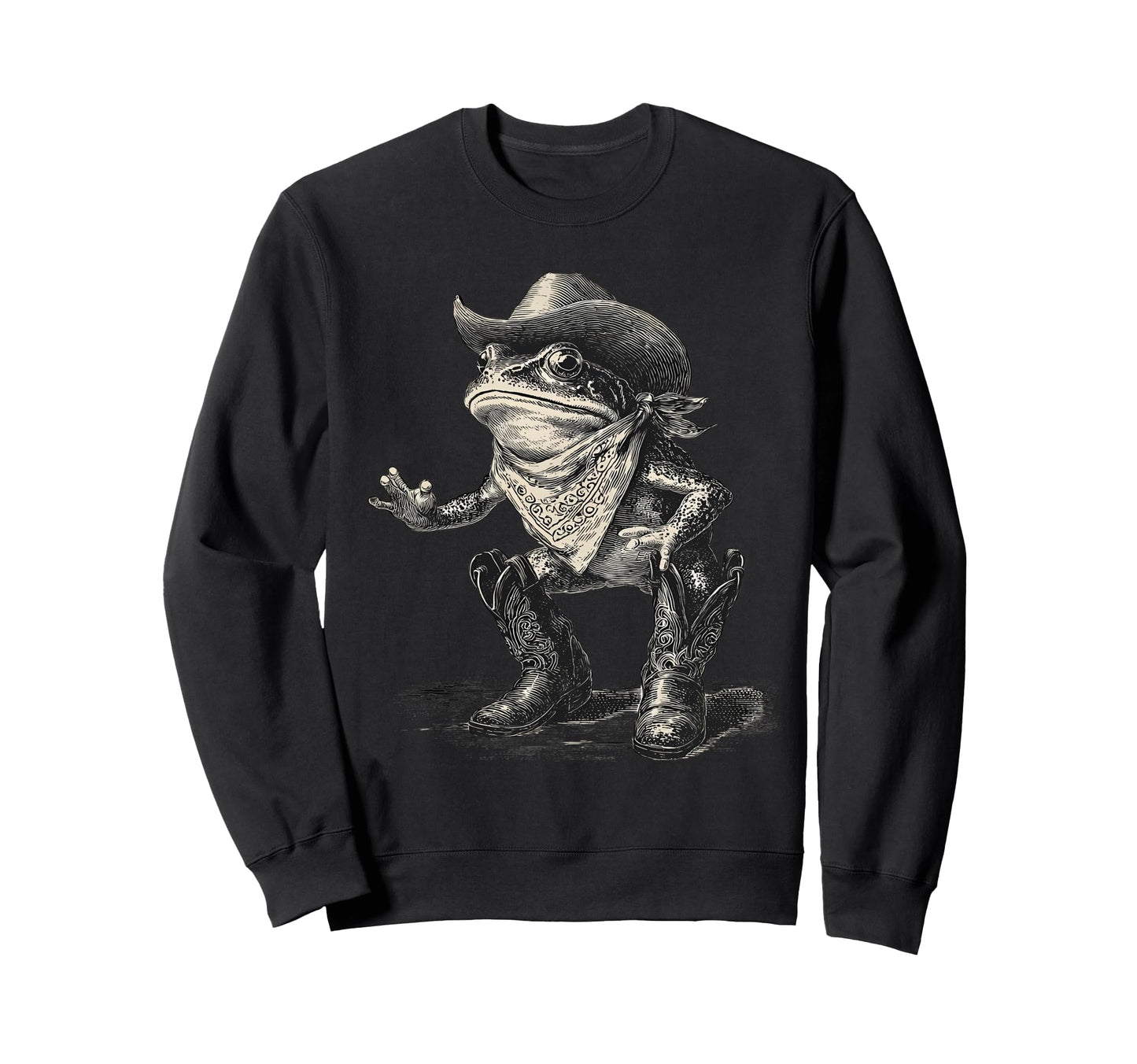 Frog Cowboy Toad Rodeo Cowgirl Sweatshirt - Aesthetic Graphic Men Women - T-Shirt, Sweatshirt, Hoodie