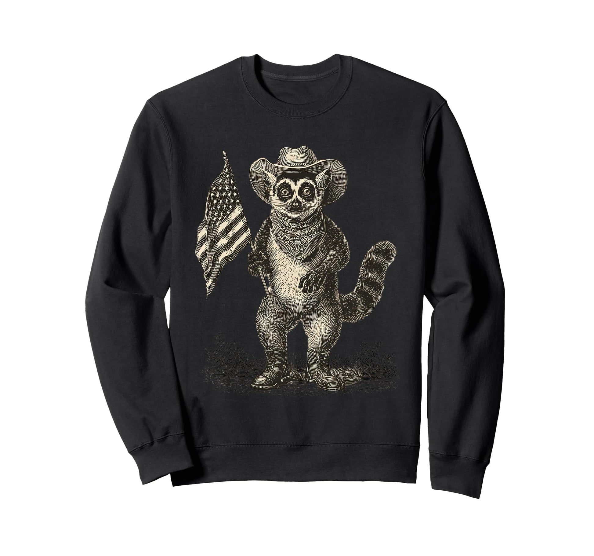 Country Cowboy Lemur Rodeo Sweatshirt - Aesthetic Graphic Men Women - T-Shirt, Sweatshirt, Hoodie