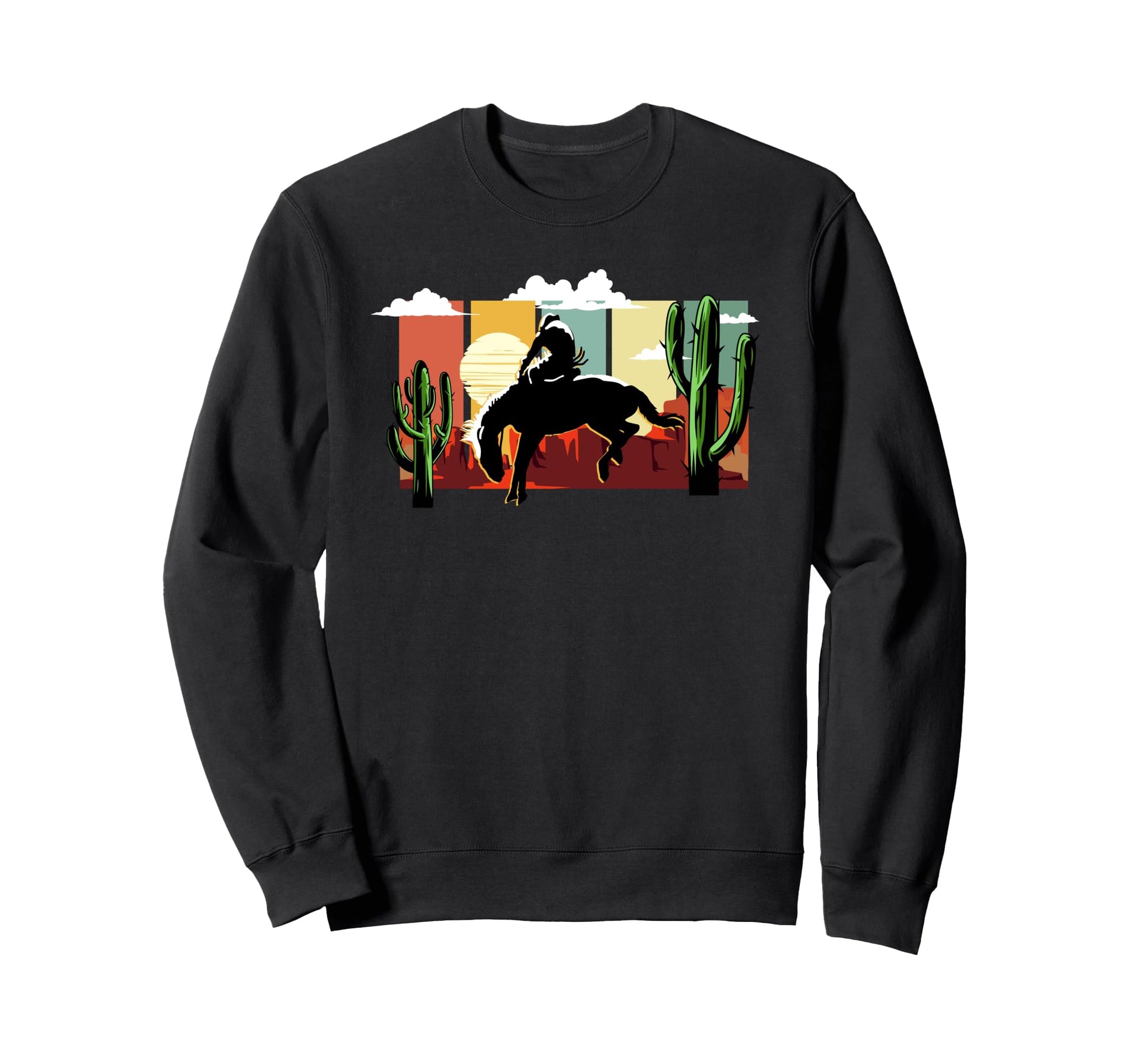Cowboy Rodeo Bucking Horse Riding Sweatshirt - Novelty Apparel for Adults - T-Shirt, Sweatshirt, Hoodie