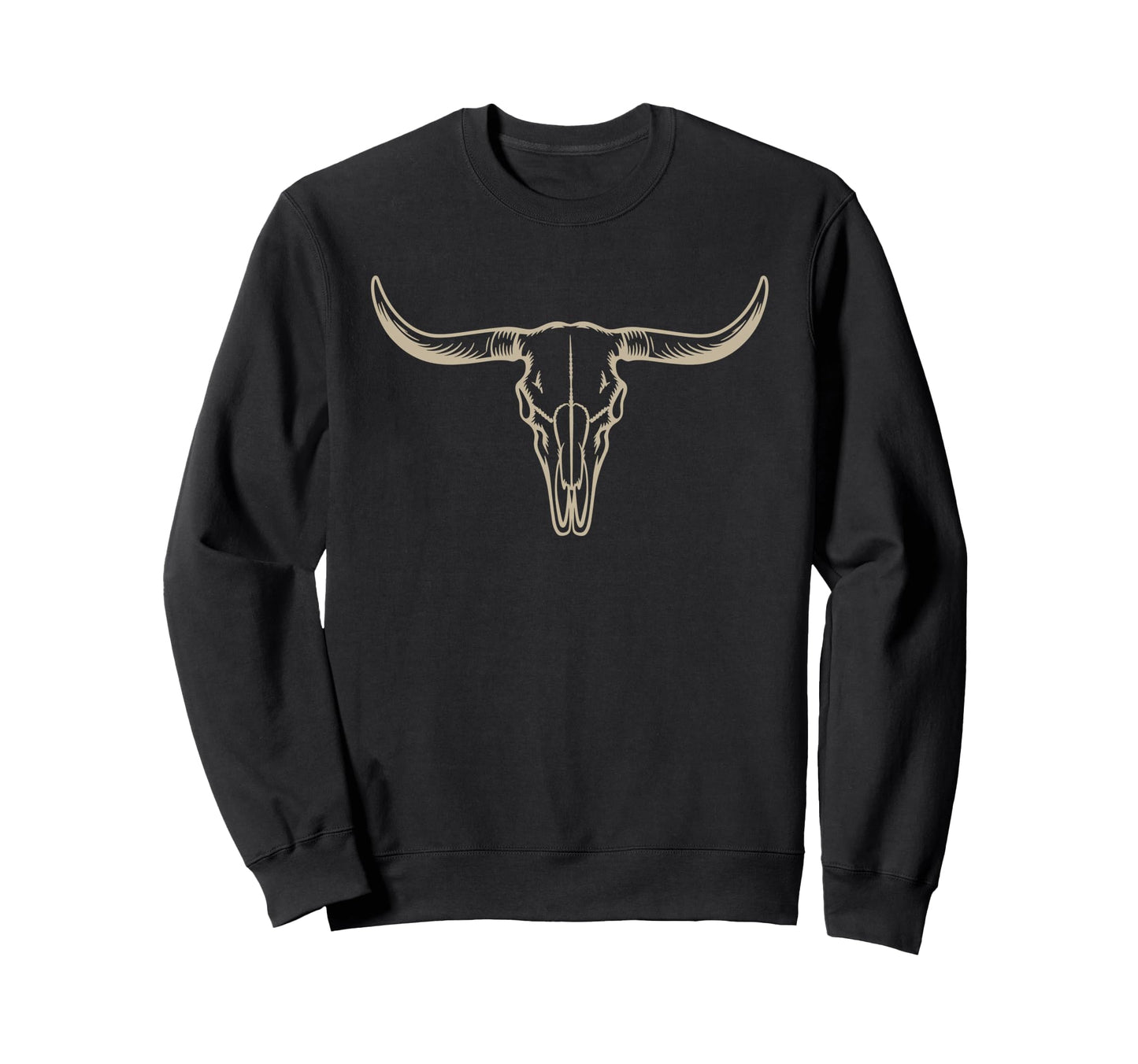 Cow Skull Cowgirl Cowboy Sweatshirt - Graphic Print for Adults - T-Shirt, Sweatshirt, Hoodie