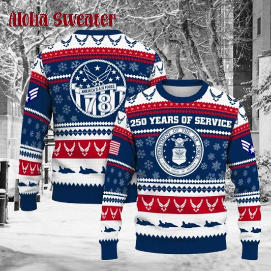 250 Years Strong Us Army Ugly Christmas Sweater - Holiday Gift product image 2