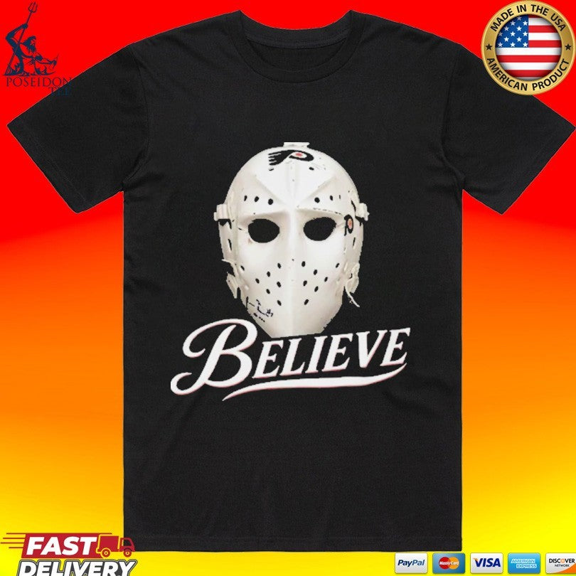 Bernie Parent Ice Hockey Mask Believe - Adult & Kids T-Shirts, Sweatshirts & Hoodies apparel design preview 1