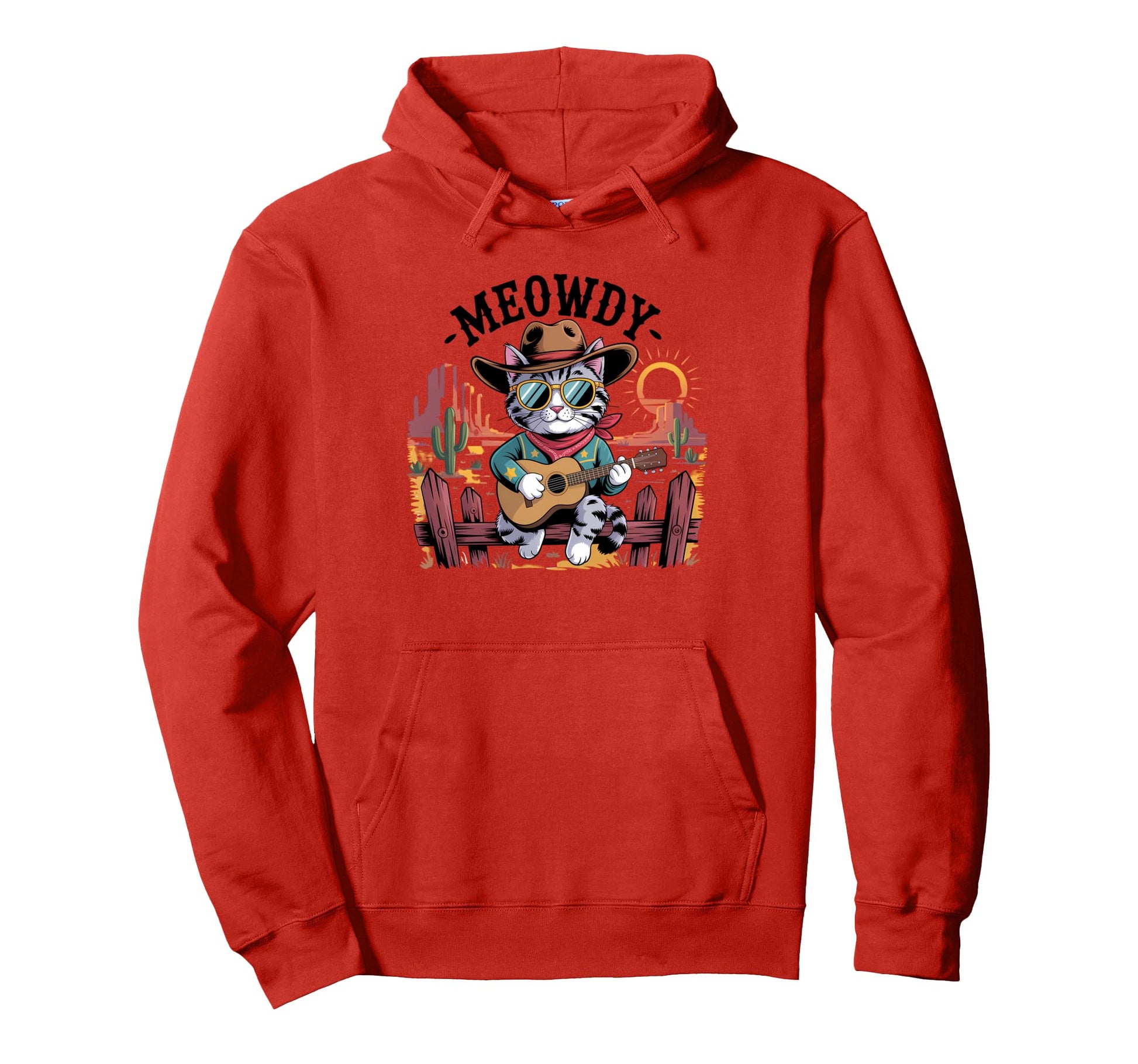 Meowdy Cat Cowboy Cat Western Country Hoodie - Streetwear Style for Adults - T-Shirt, Sweatshirt, Hoodie