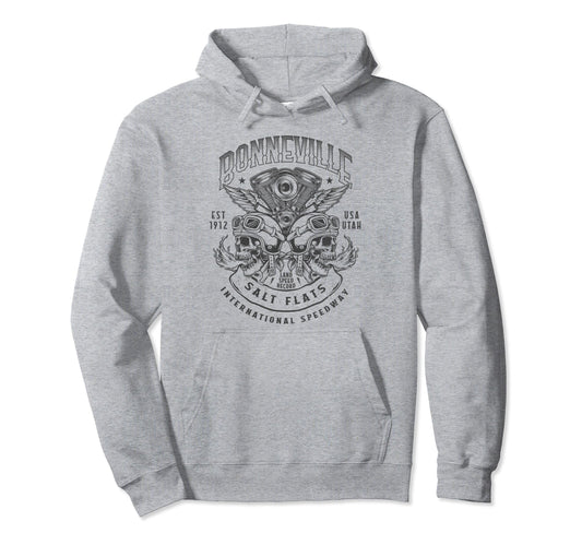 Bonneville Salt Flats Motorcycle Hoodie - Fun Novelty Design for Adults - T-Shirt, Sweatshirt, Hoodie