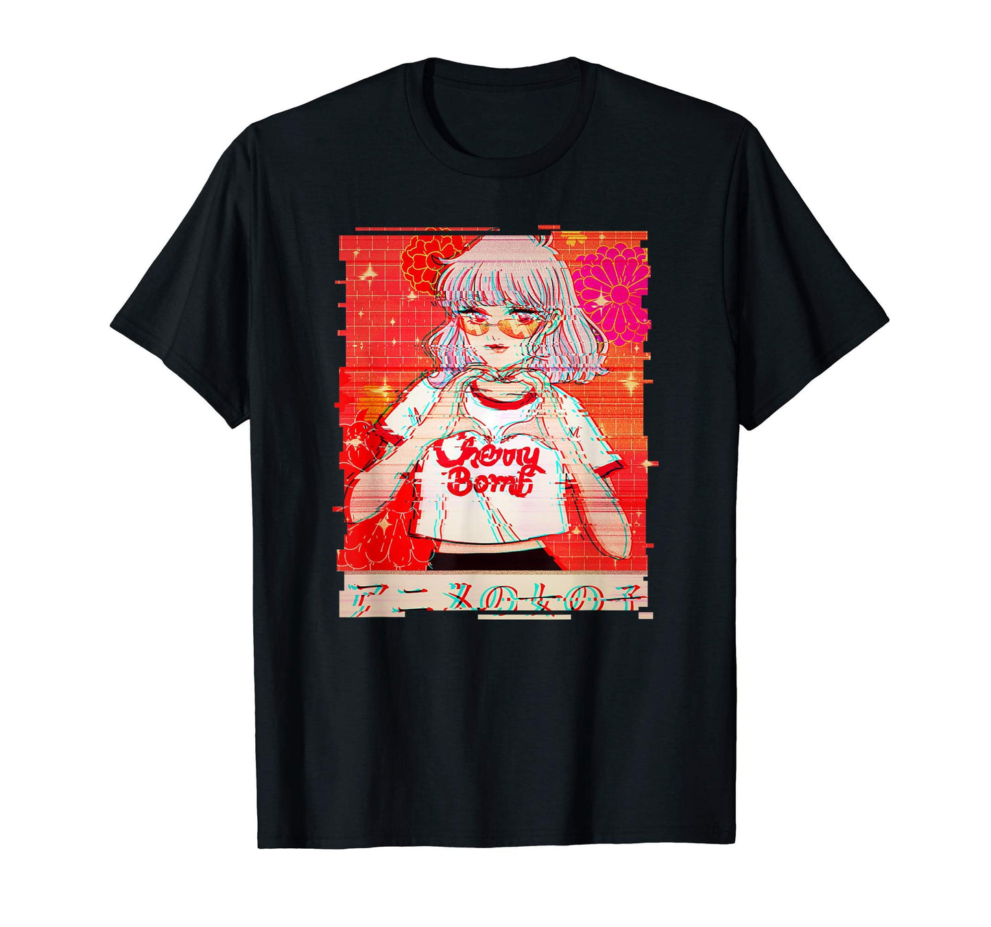 Glitch Anime Shirts Aesthetic T-Shirt - Fun Novelty Design for Adults - T-Shirt, Sweatshirt, Hoodie