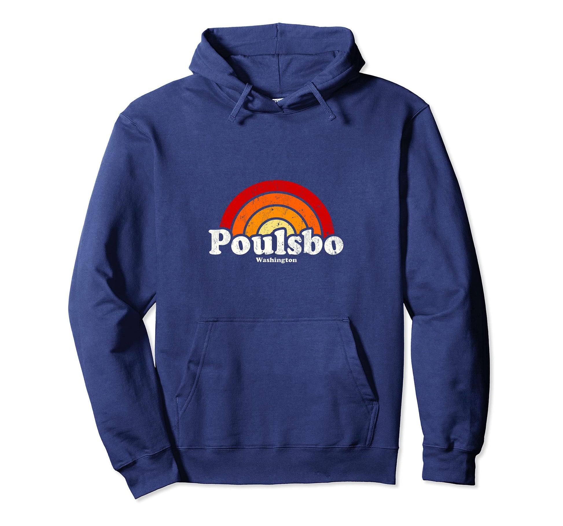 Poulsbo Washington Wa 70S Rainbow Hoodie - Aesthetic Graphic Unisex - T-Shirt, Sweatshirt, Hoodie