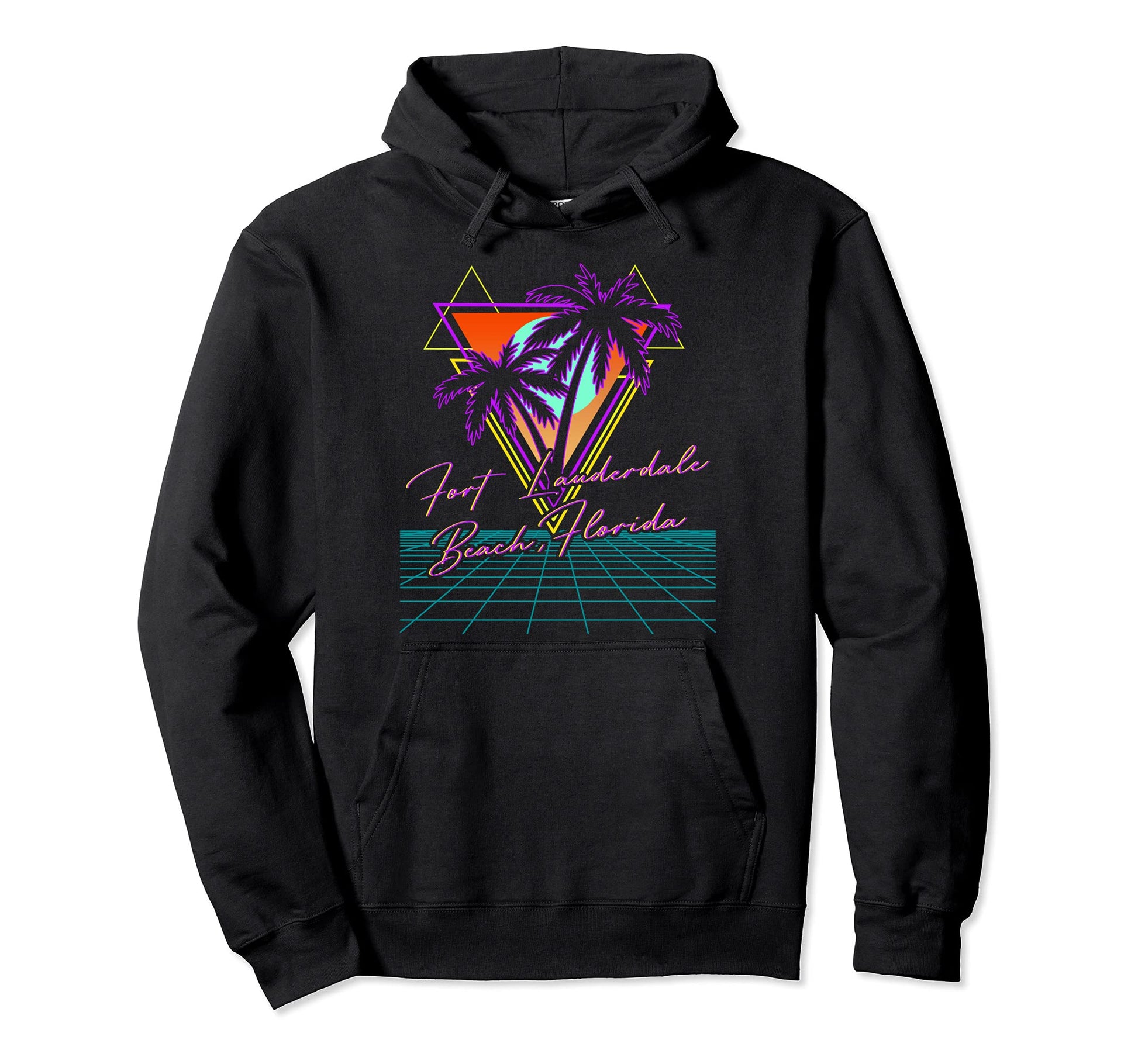 Fort Lauderdale Beach Florida 80S Hoodie - Casual Everyday Wear Unisex - T-Shirt, Sweatshirt, Hoodie