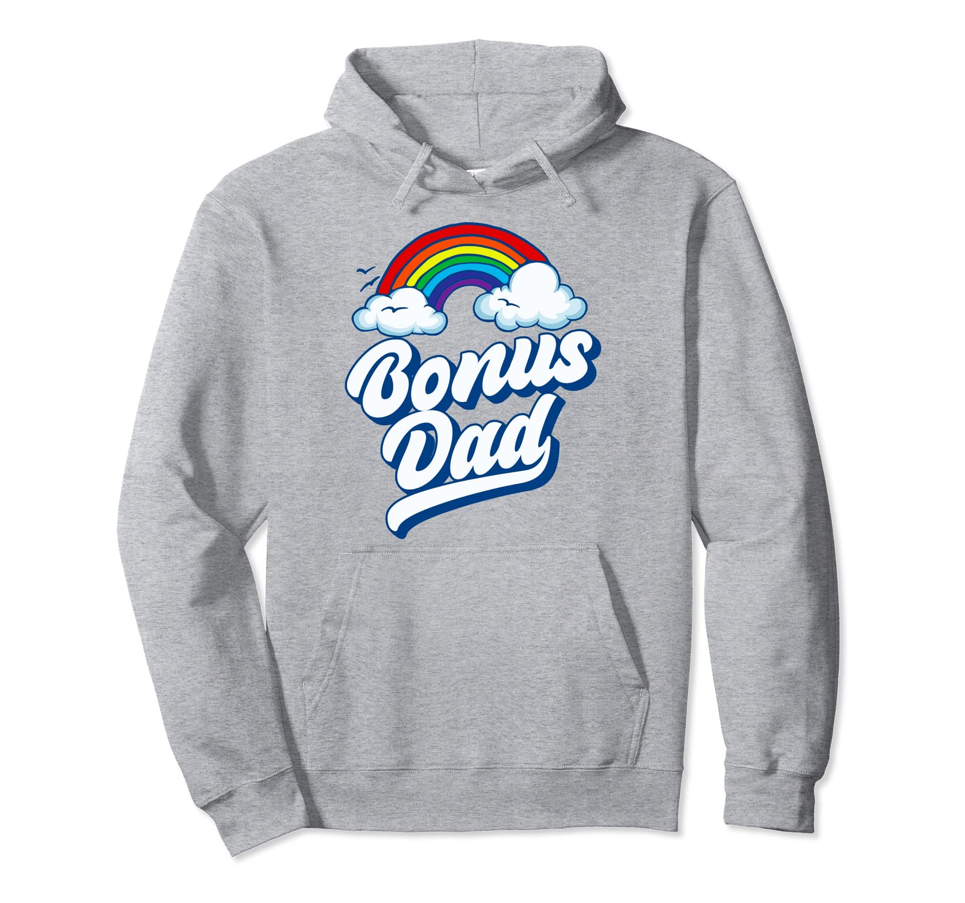 Bonus Dad Funny 80S Rainbow Stepdad Hoodie - Unique Graphic Men Women - T-Shirt, Sweatshirt, Hoodie