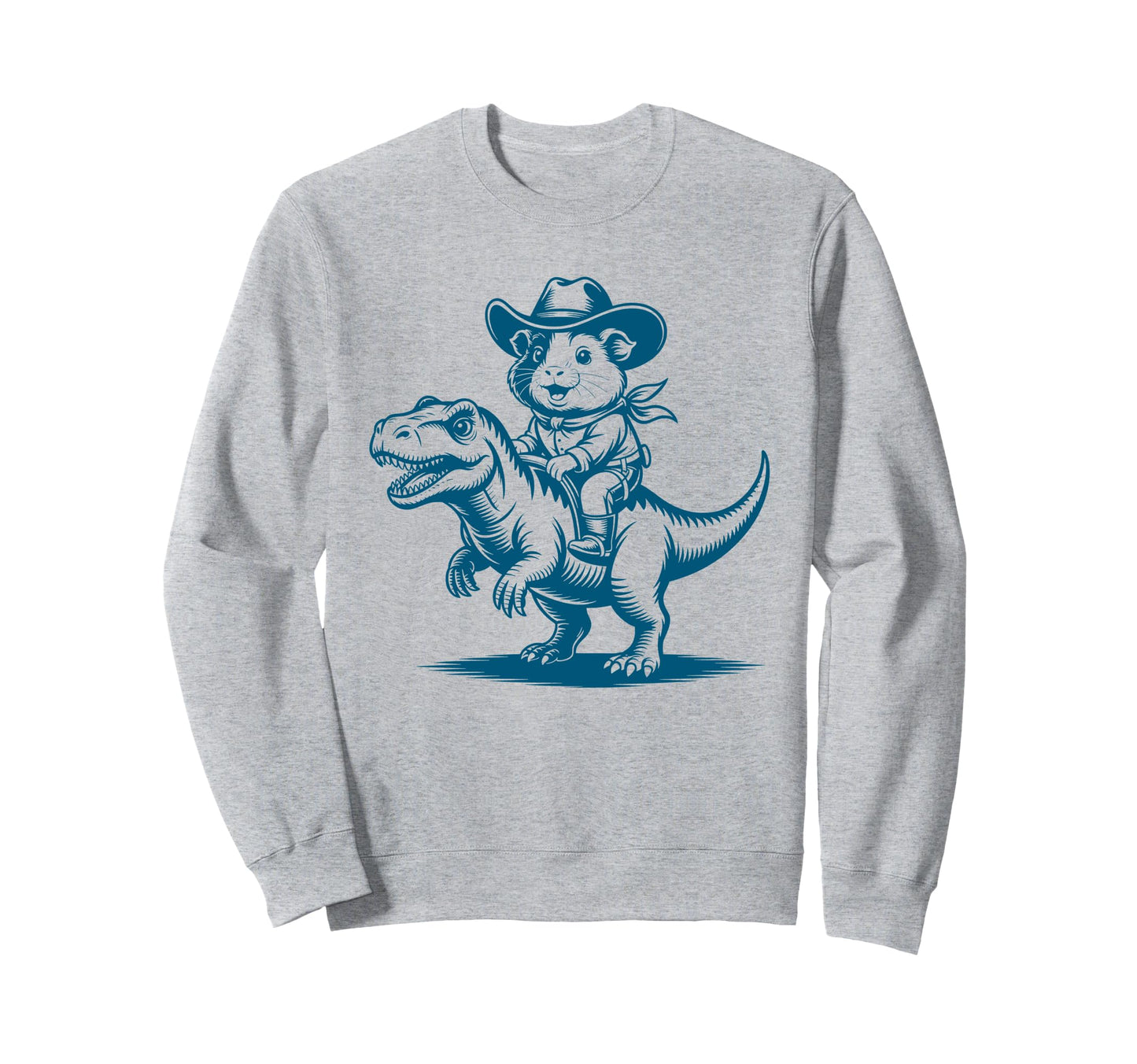 Guinea Pig Cowboy Dinosaur Sweatshirt - Graphic Print for Adults - T-Shirt, Sweatshirt, Hoodie