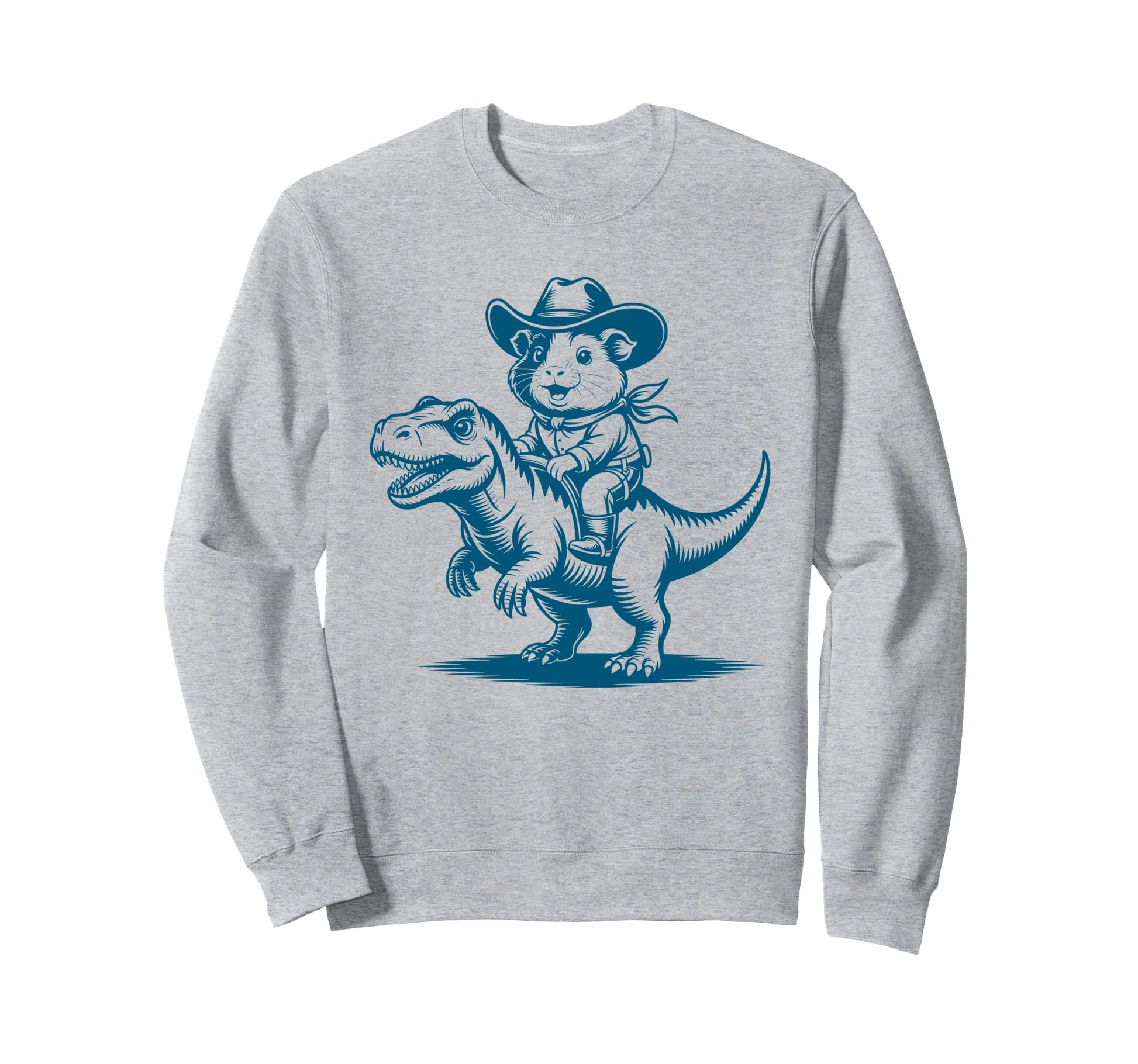 Guinea Pig Cowboy Dinosaur Sweatshirt - Graphic Print for Adults - T-Shirt, Sweatshirt, Hoodie