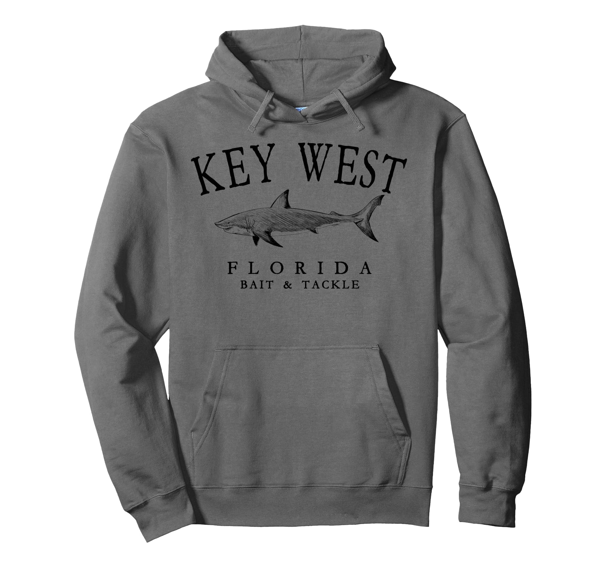 Key West Florida Shark Arched Black Hoodie - Unique Graphic for Adults - T-Shirt, Sweatshirt, Hoodie