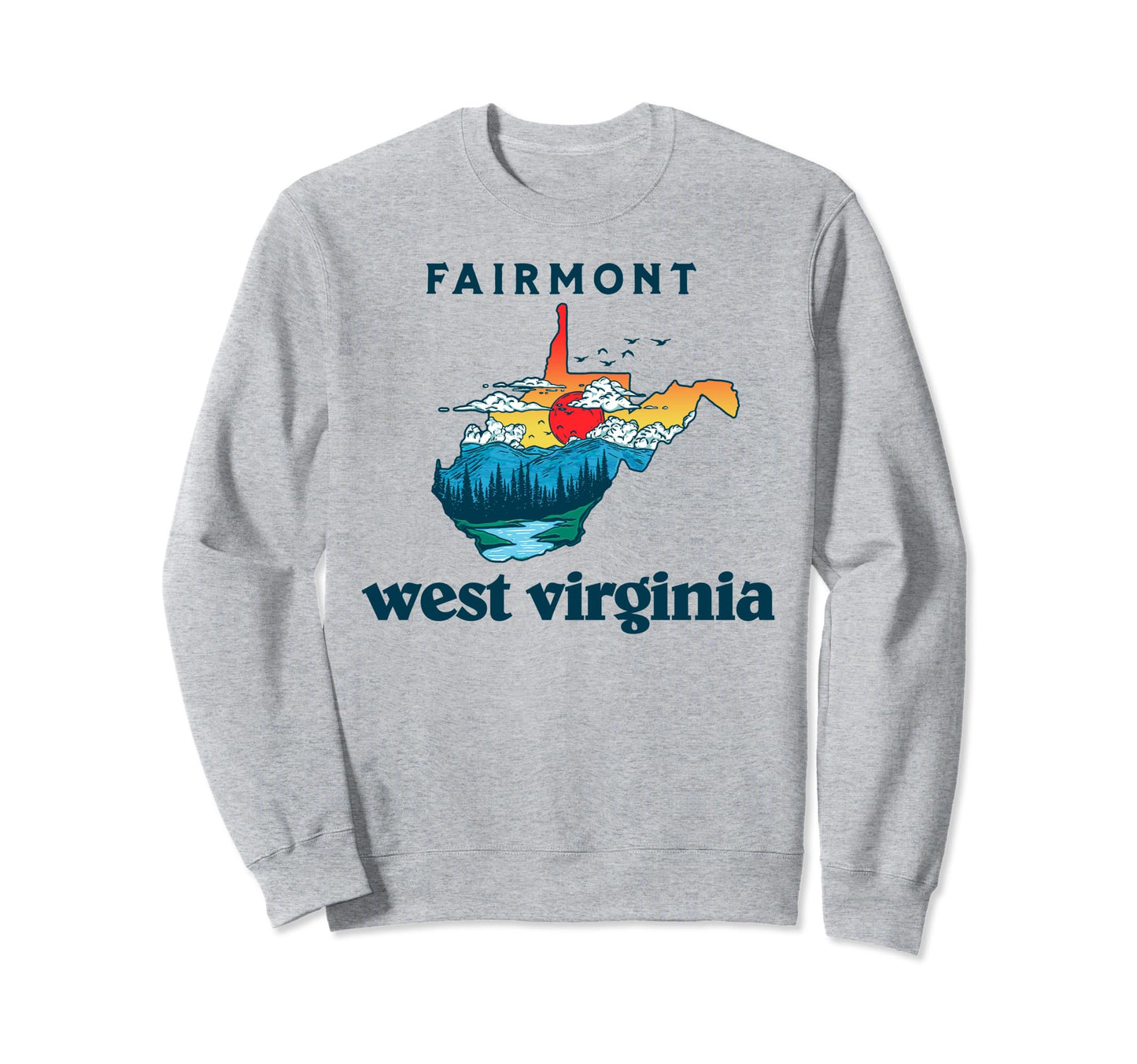 Fairmont West Virginia Outdoors Sweatshirt - Custom Art Print for Adults - T-Shirt, Sweatshirt, Hoodie