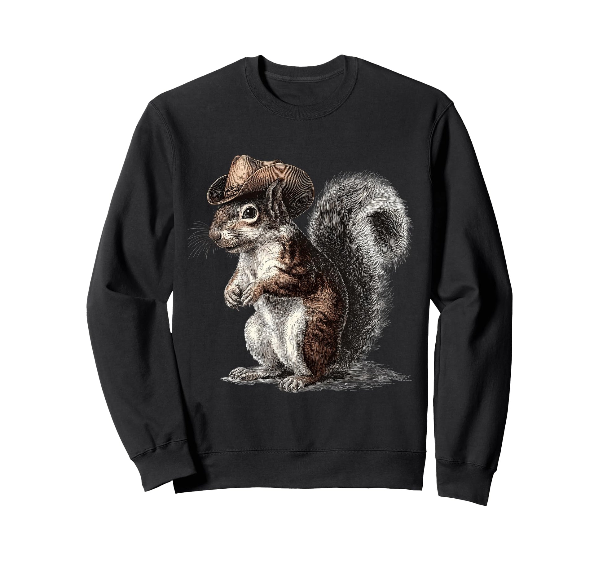 Squirrel Cowboy Rodeo Cowgirl Sweatshirt - Unique Graphic for Adults - T-Shirt, Sweatshirt, Hoodie