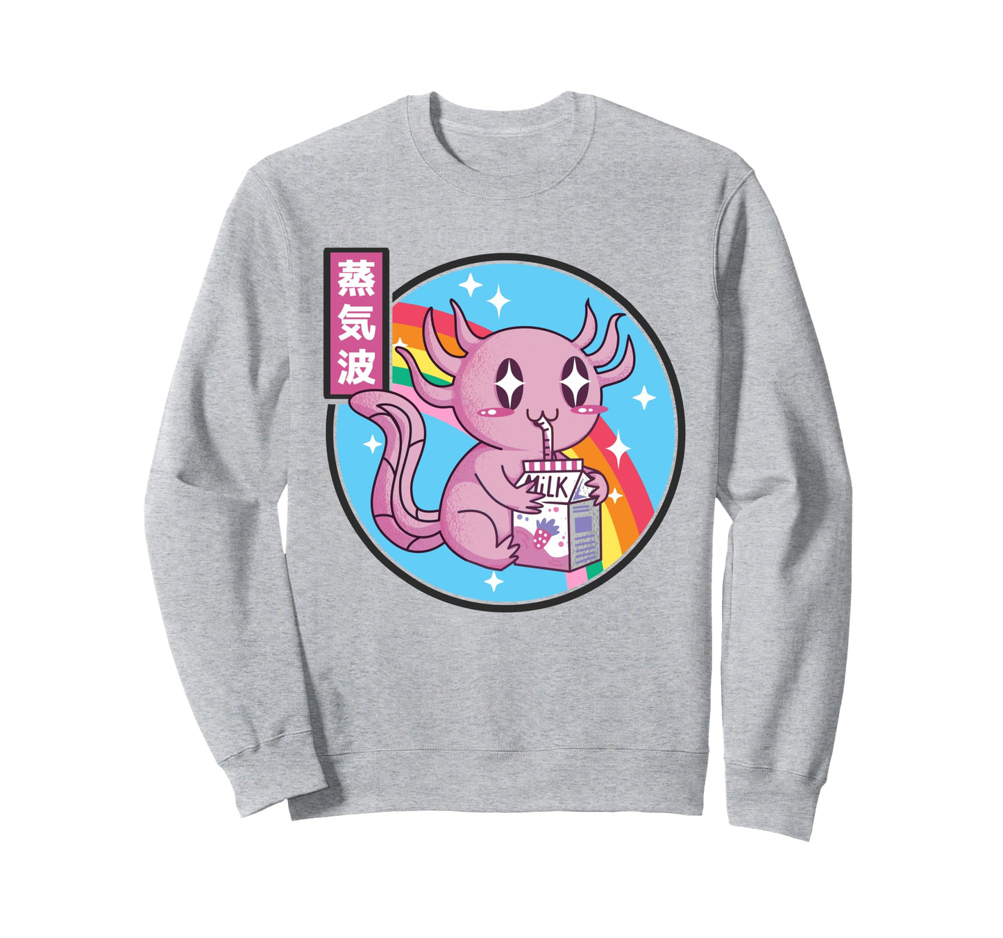Axolotl Drinking Strawberry Sweatshirt - Casual Everyday Wear Men Women - T-Shirt, Sweatshirt, Hoodie