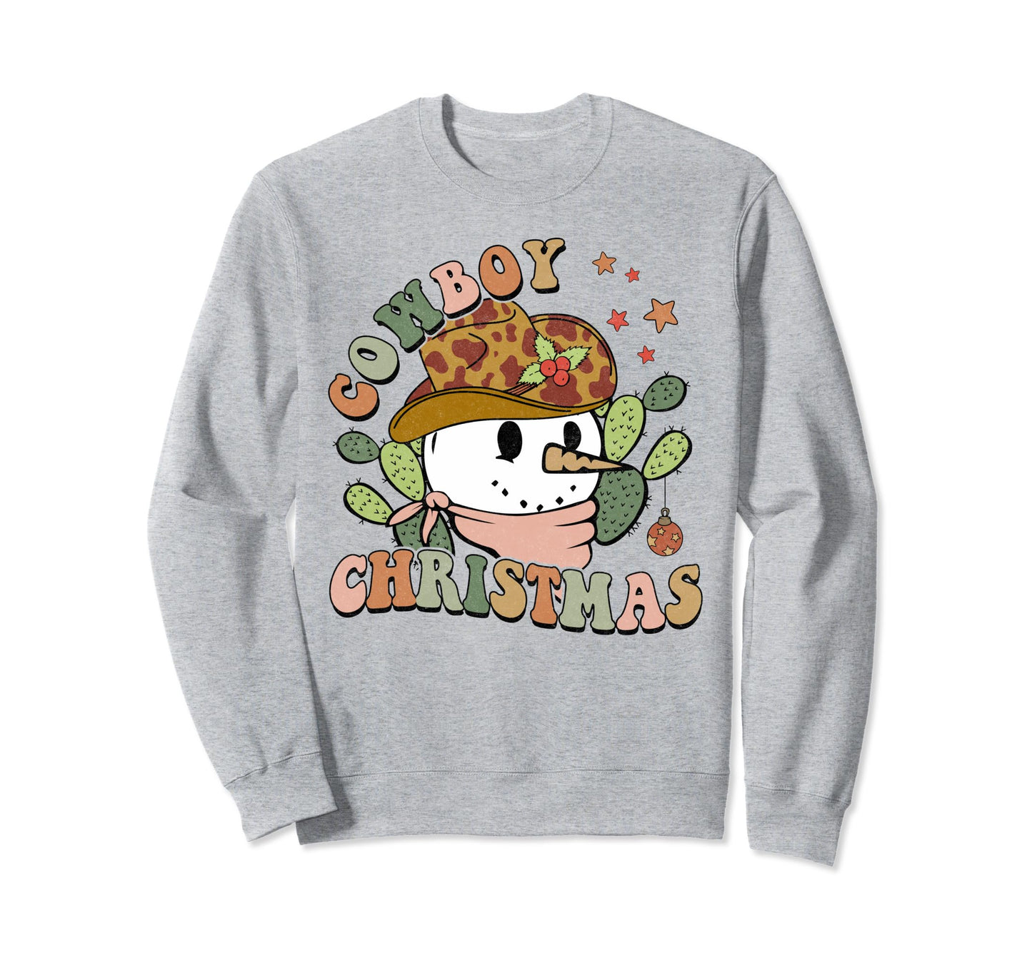 Groovy Howdy Cowboy Snowman Western Sweatshirt - Minimalist Print Unisex - T-Shirt, Sweatshirt, Hoodie