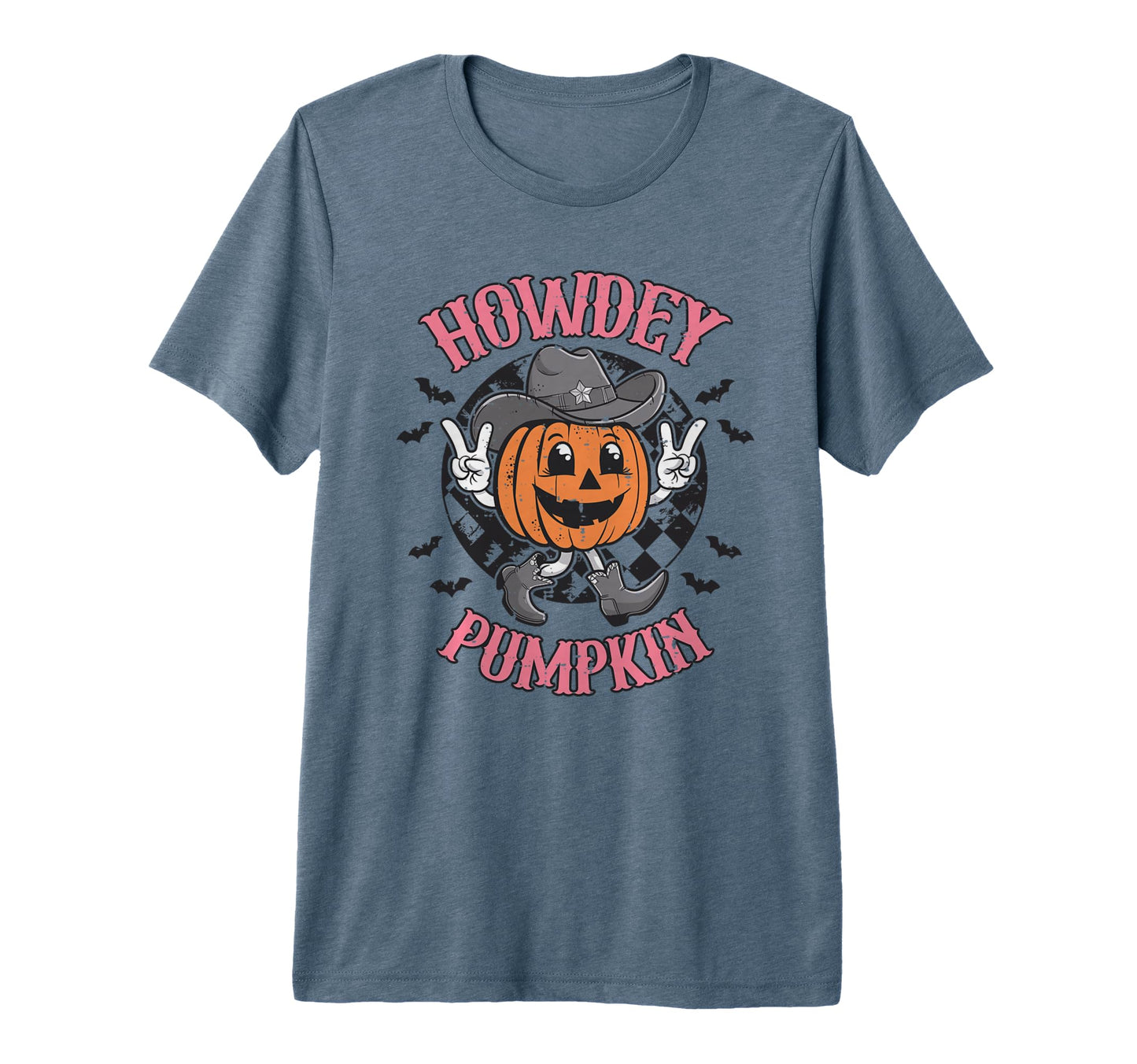 Howdy Pumpkin Autumn Western Halloween T-Shirt - Custom Art Print Unisex - T-Shirt, Sweatshirt, Hoodie