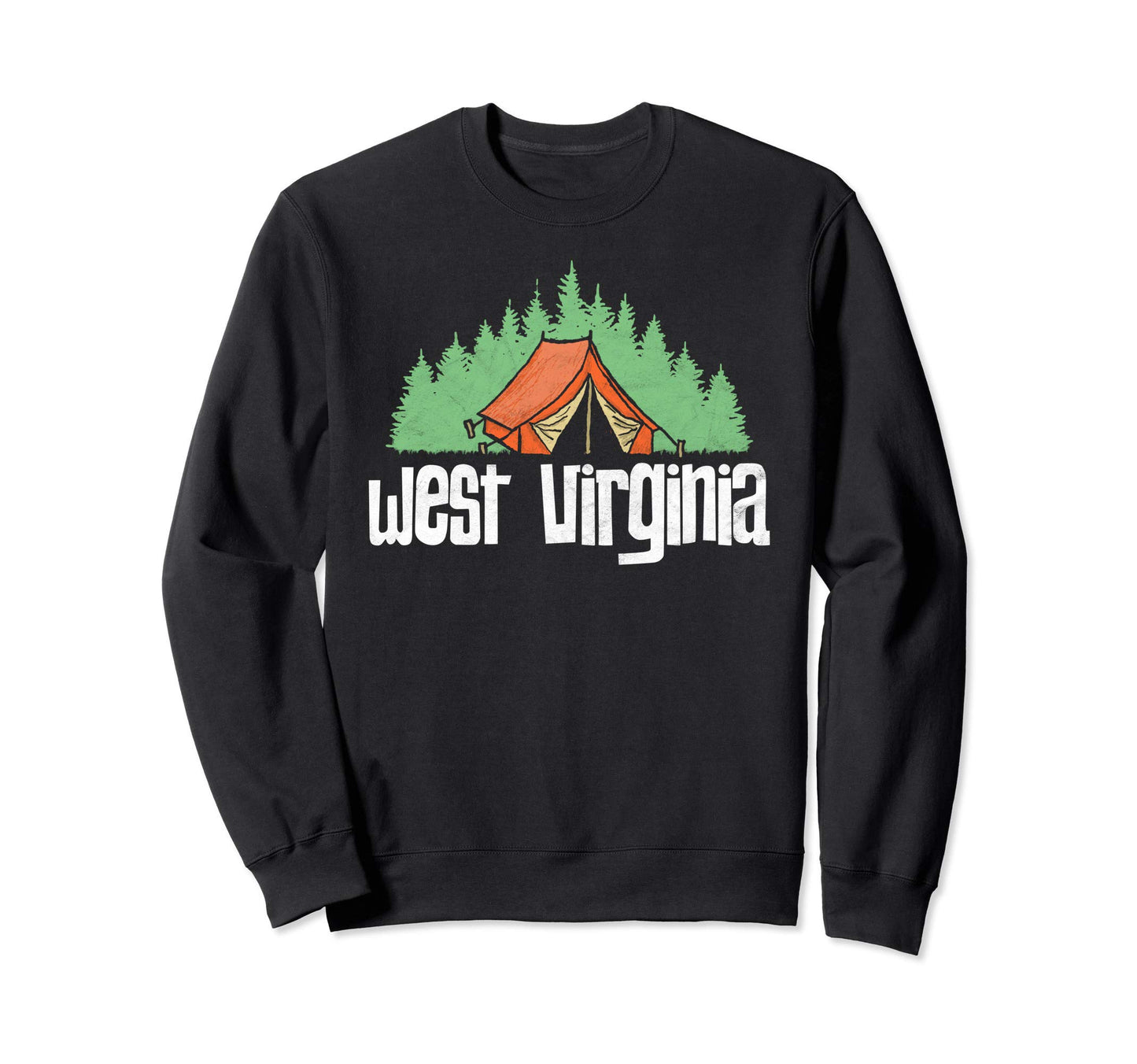 West Virginia Camping Trees Tent Sweatshirt - Aesthetic Graphic Men Women - T-Shirt, Sweatshirt, Hoodie