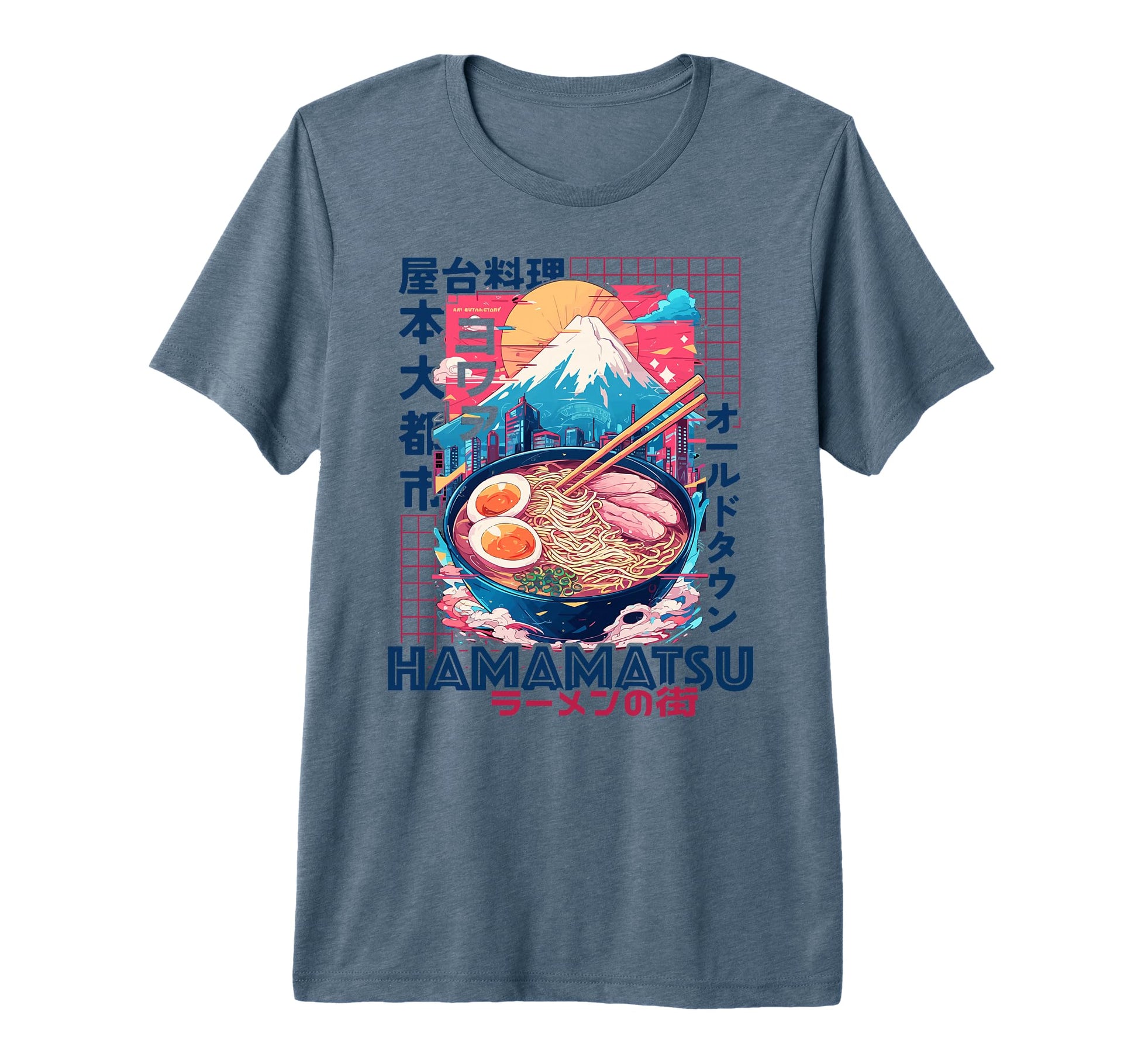 Hamamatsu City 80S Synthwave Ramen T-Shirt - Aesthetic Graphic Men Women - T-Shirt, Sweatshirt, Hoodie