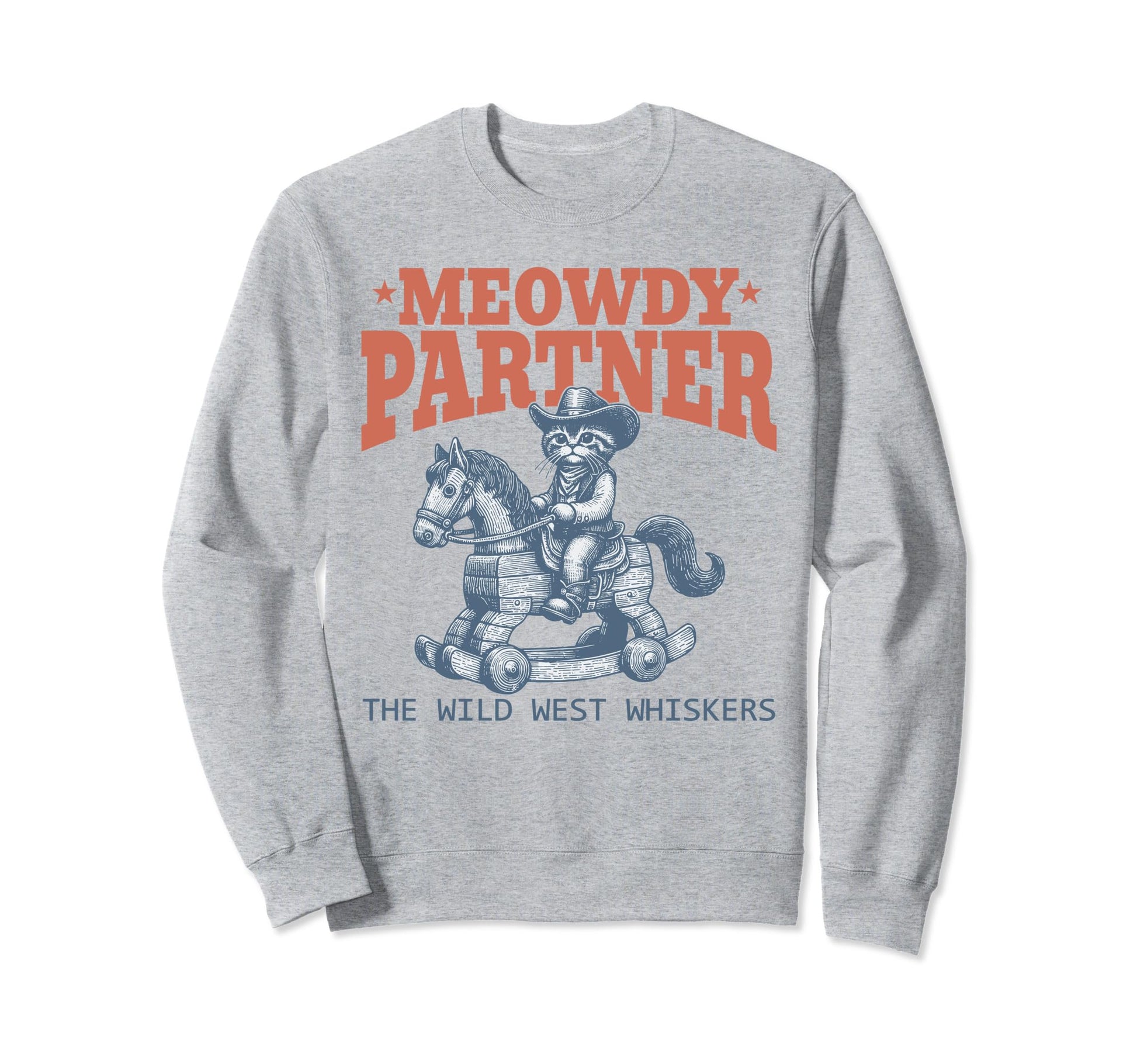 Meowdy Partner Cowboy Cat Cowboy Sweatshirt - Custom Art Print for Adults - T-Shirt, Sweatshirt, Hoodie