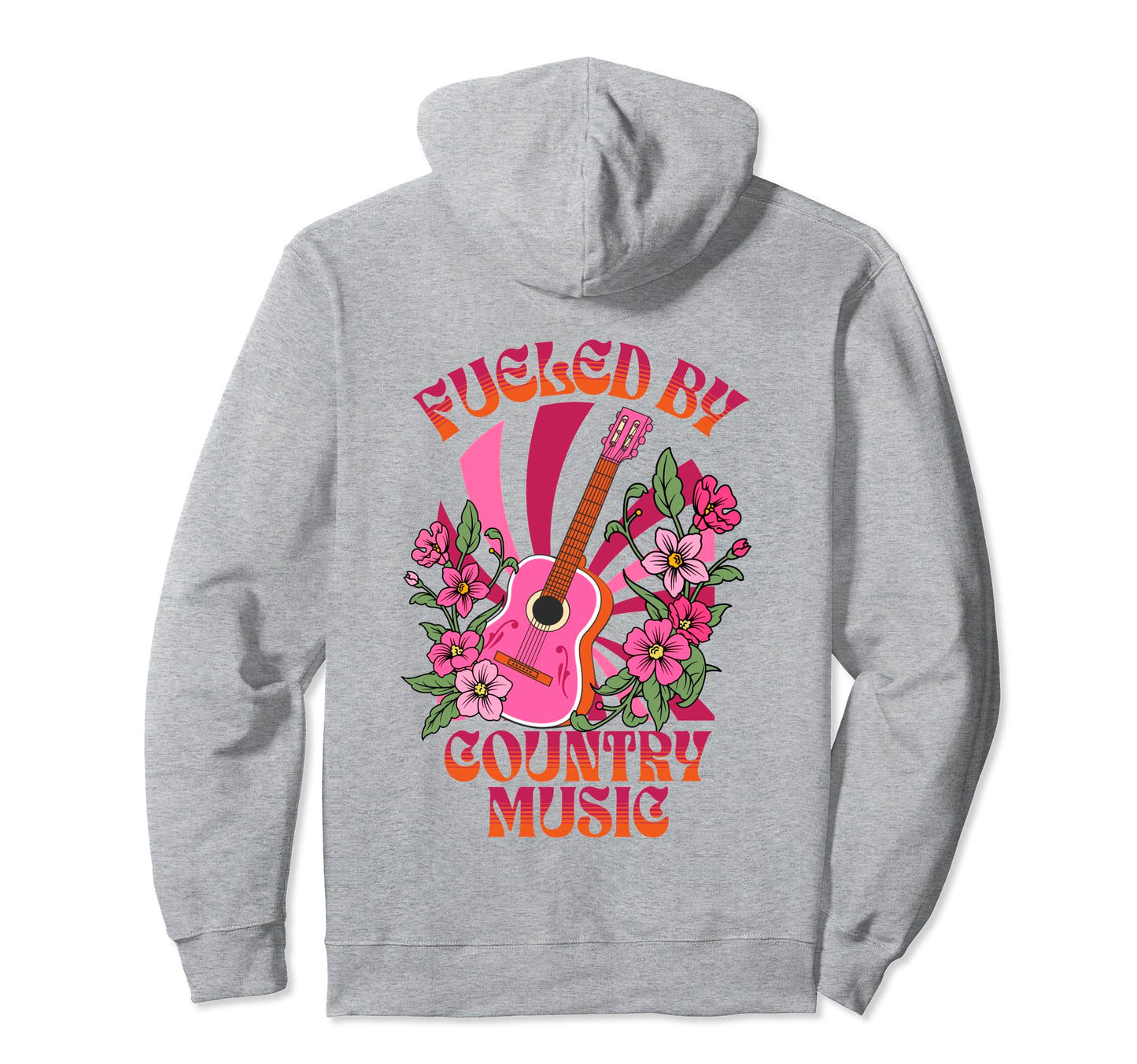 Groovy Western Rodeo Guitar Fueled Country Hoodie - Unique Graphic Unisex - T-Shirt, Sweatshirt, Hoodie