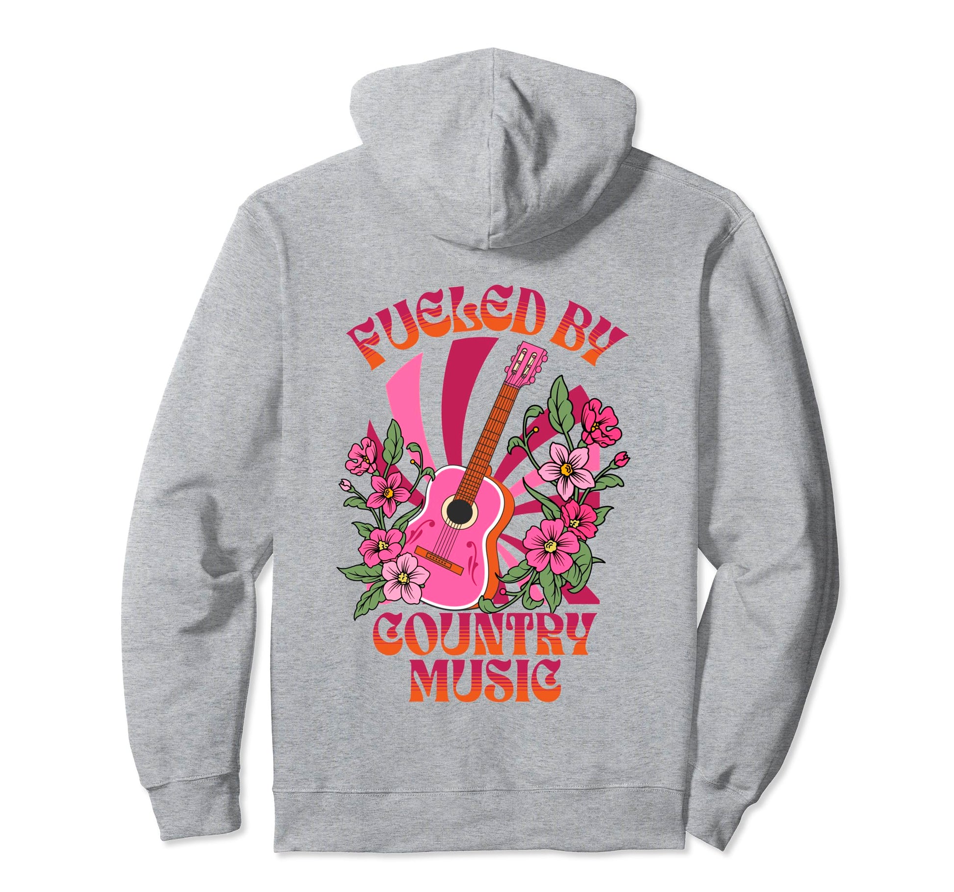 Groovy Western Rodeo Guitar Fueled Country Hoodie - Unique Graphic Unisex - T-Shirt, Sweatshirt, Hoodie