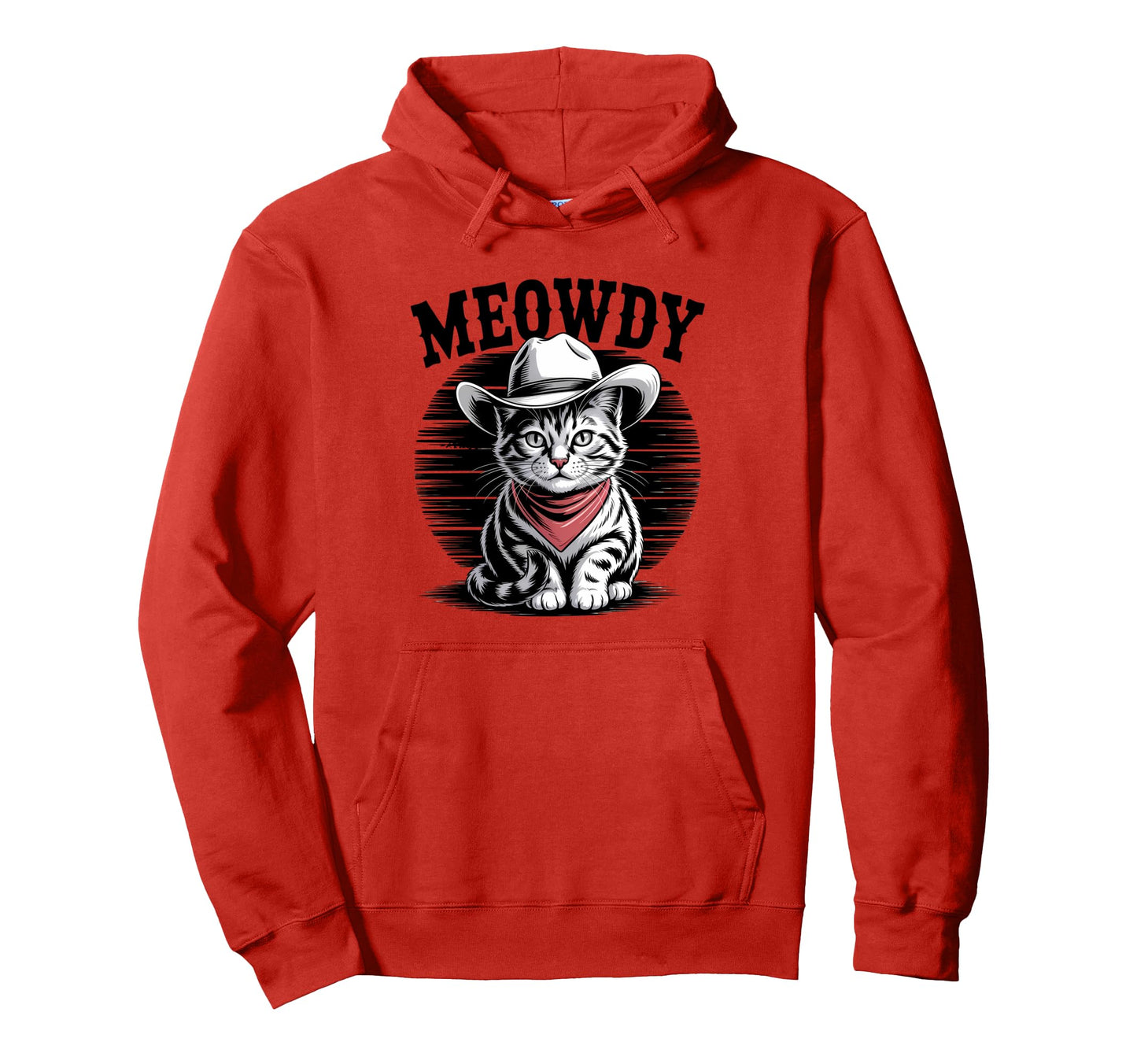 Meowdy Cat Funny Western Country Hoodie - Casual Everyday Wear for Adults - T-Shirt, Sweatshirt, Hoodie