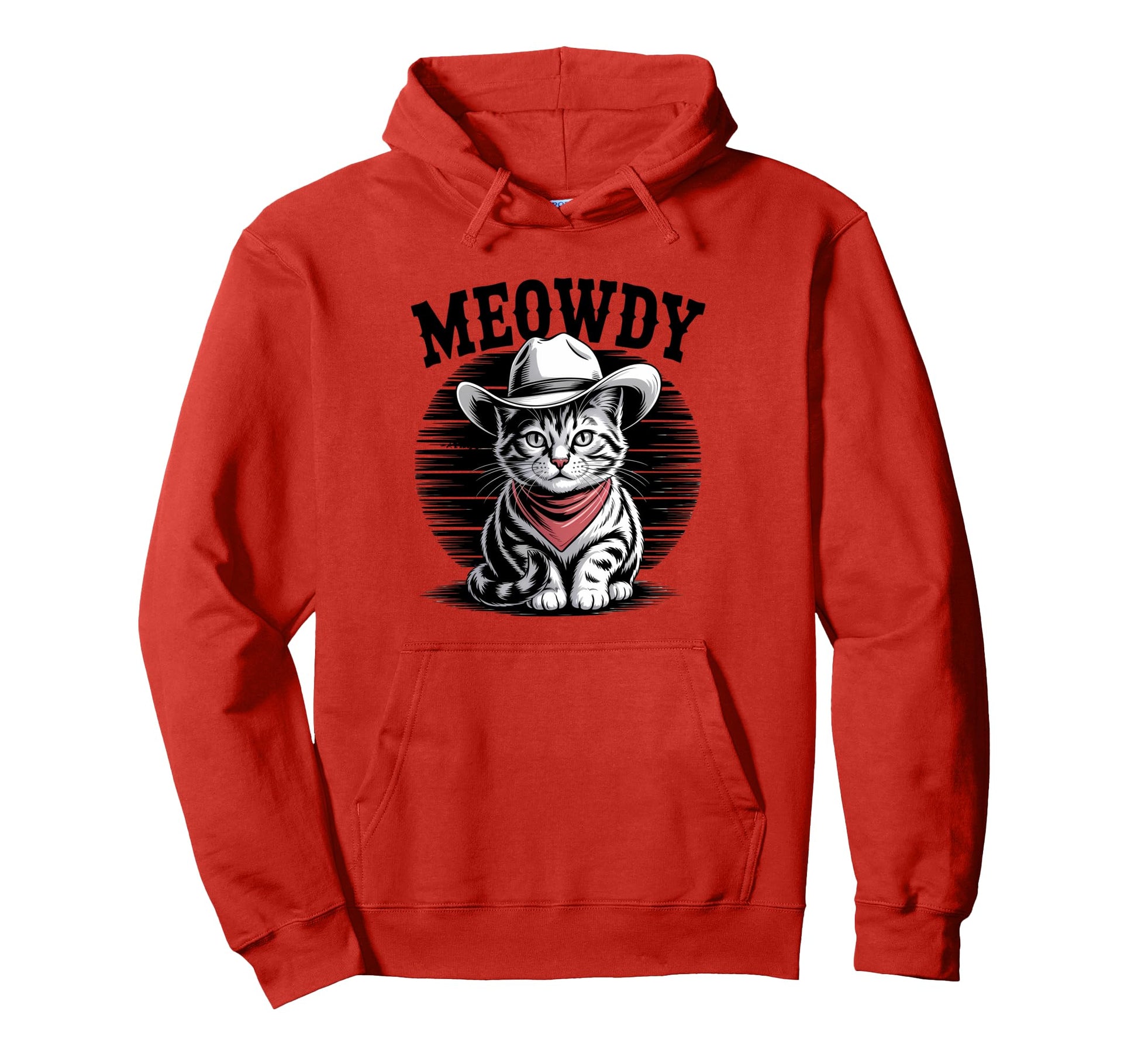 Meowdy Cat Funny Western Country Hoodie - Casual Everyday Wear for Adults - T-Shirt, Sweatshirt, Hoodie