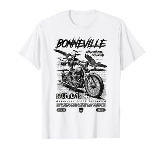 Bonneville Salt Flats Motorcycle Racing T-Shirt - Custom Art Print Unisex - T-Shirt, Sweatshirt, Hoodie