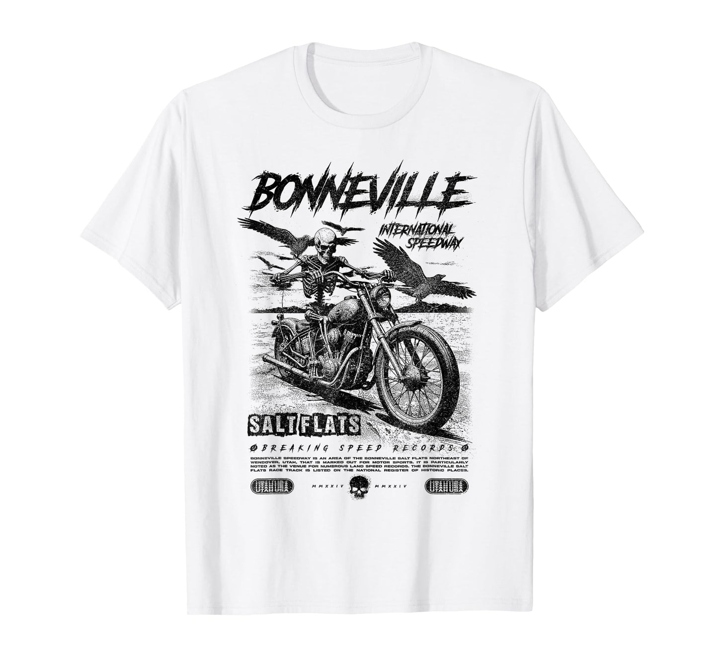 Bonneville Salt Flats Motorcycle T-Shirt - Minimalist Print Men Women - T-Shirt, Sweatshirt, Hoodie
