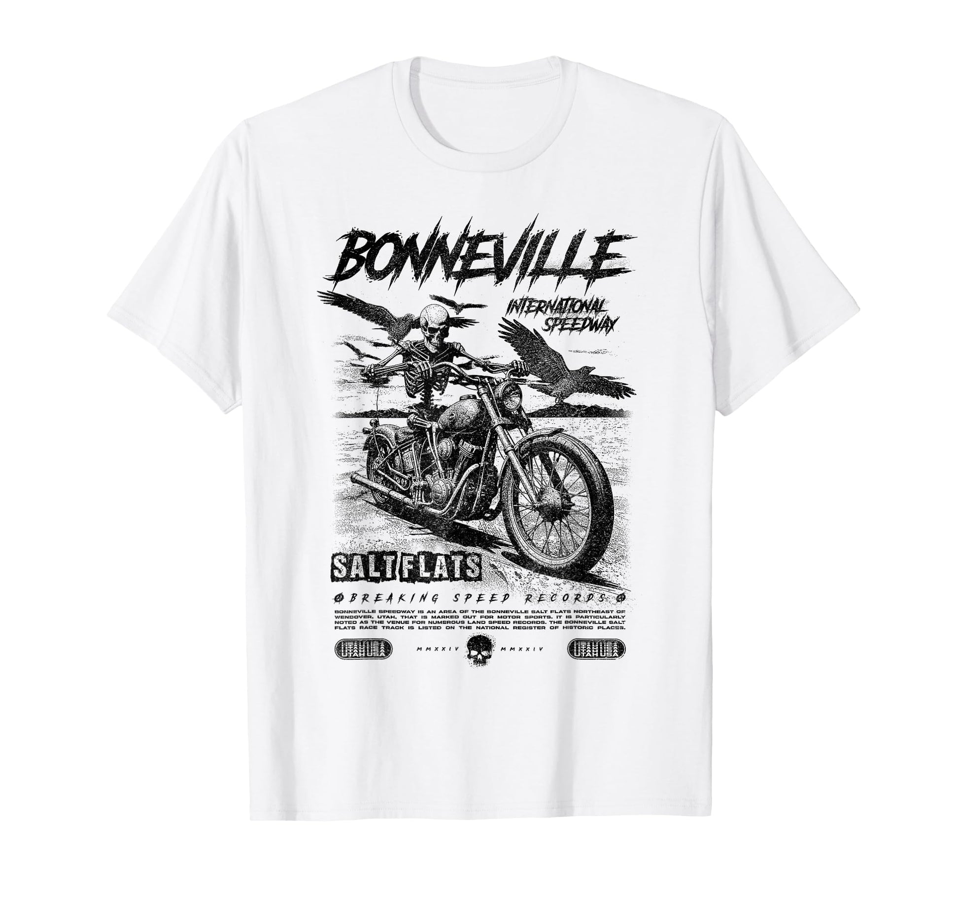 Bonneville Salt Flats Motorcycle T-Shirt - Minimalist Print Men Women - T-Shirt, Sweatshirt, Hoodie