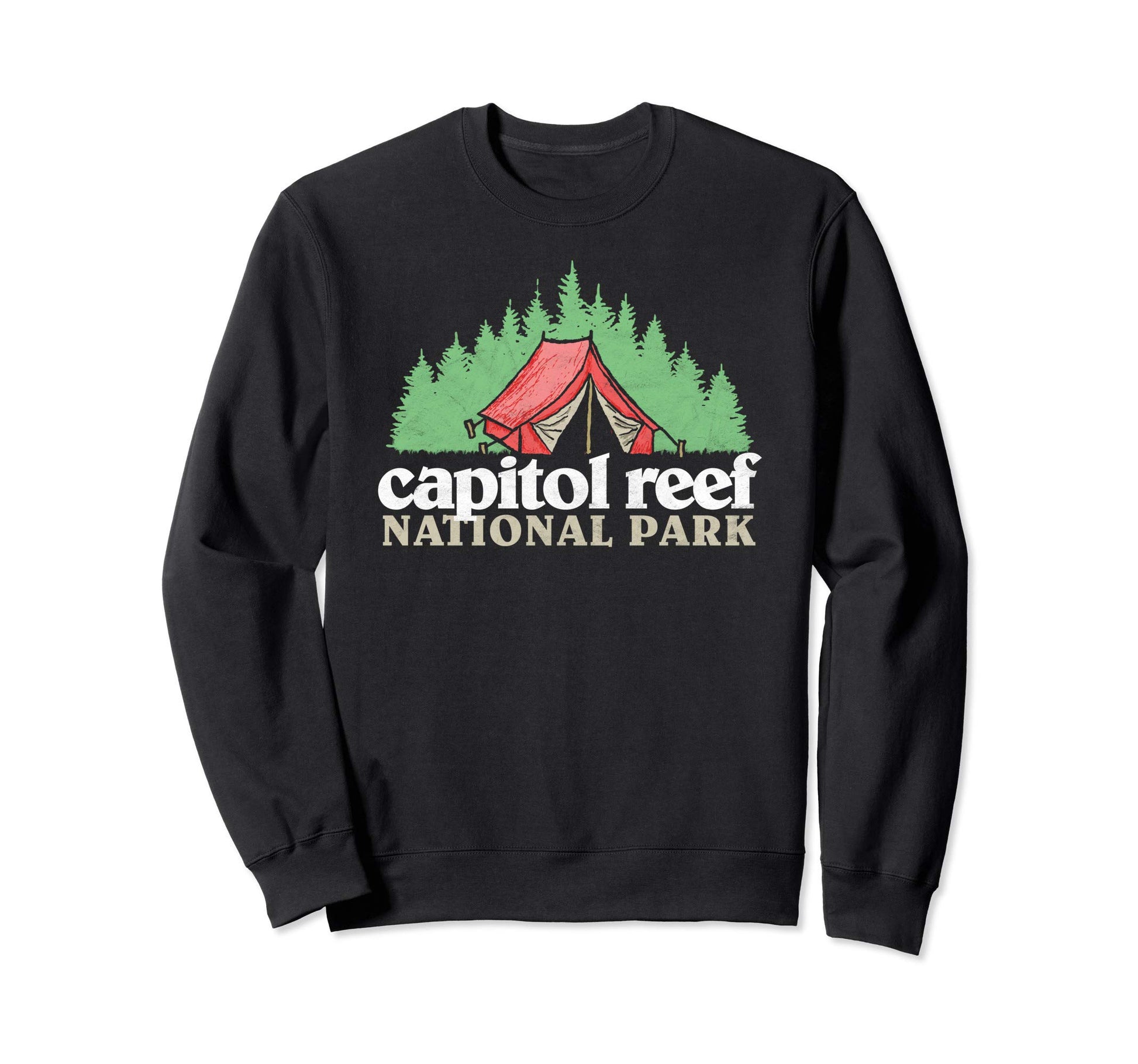 Capitol Reef National Park Tent Sweatshirt - Aesthetic Graphic for Adults - T-Shirt, Sweatshirt, Hoodie