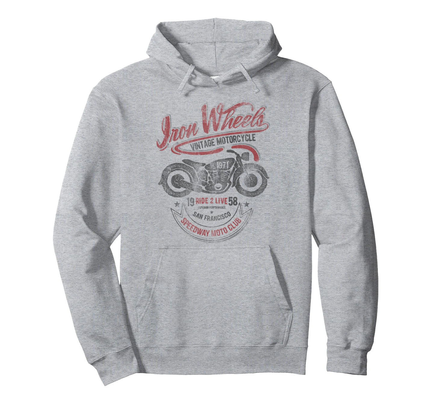 Trendy Iron Wheels Motorcycles San Francisco Hoodie - Trendy Graphic Unisex - T-Shirt, Sweatshirt, Hoodie