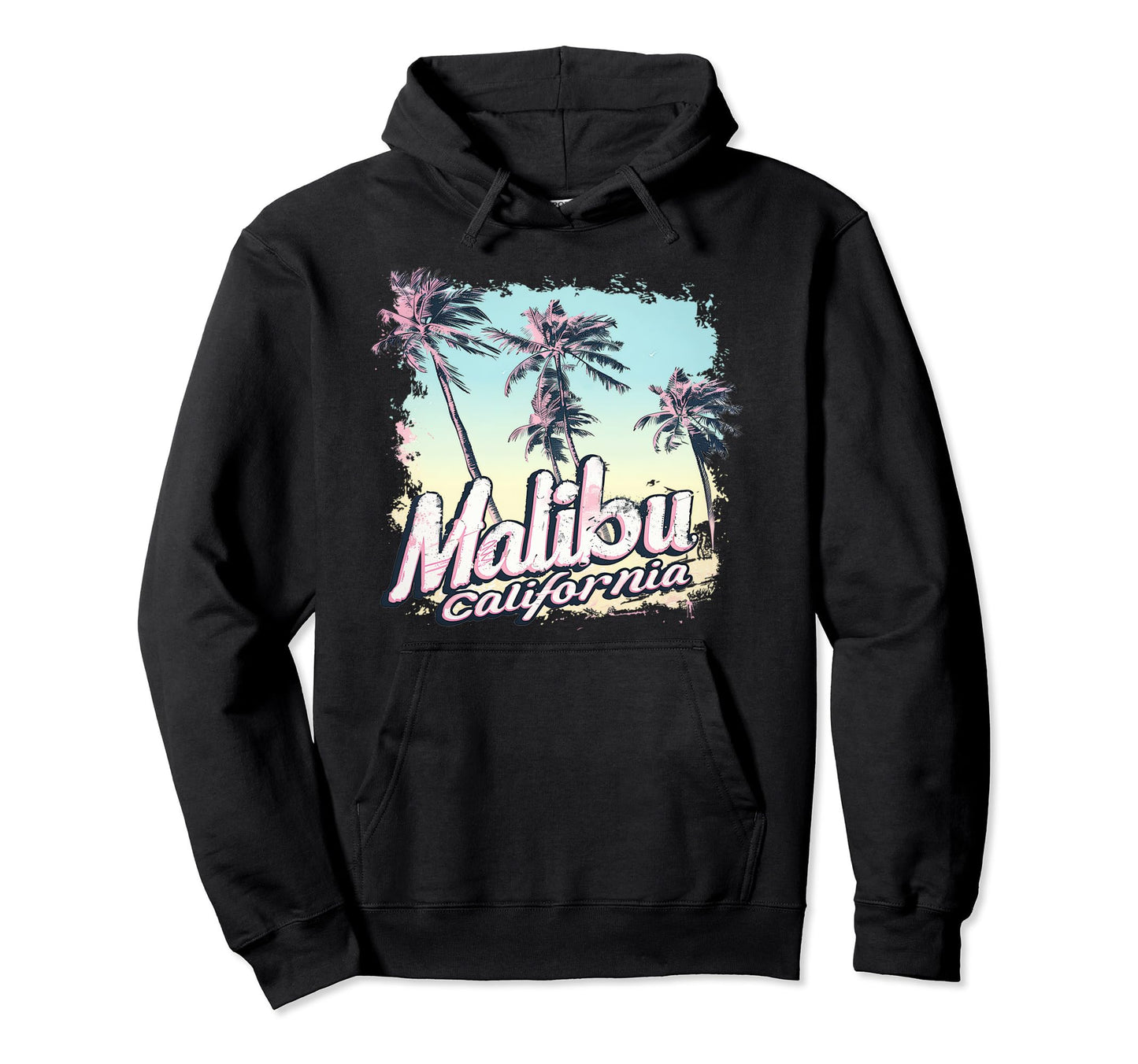 Malibu California Pastel Vaporwave Hoodie - Streetwear Style for Adults - T-Shirt, Sweatshirt, Hoodie