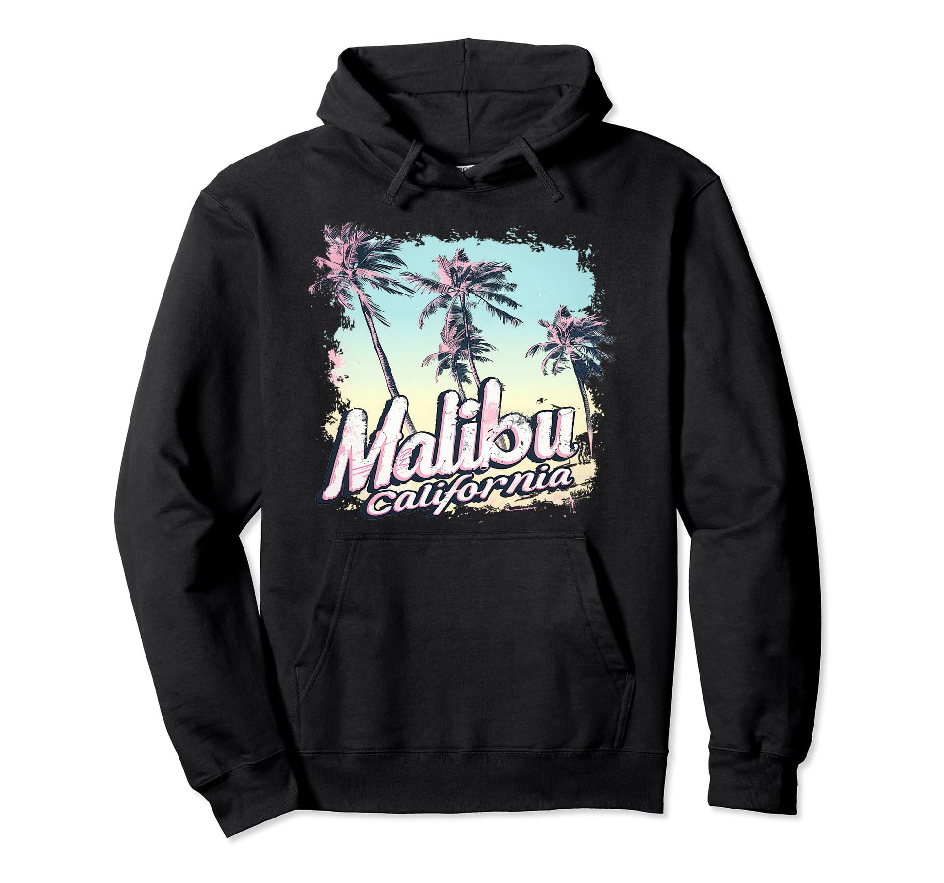 Malibu California Pastel Vaporwave Hoodie - Streetwear Style for Adults - T-Shirt, Sweatshirt, Hoodie