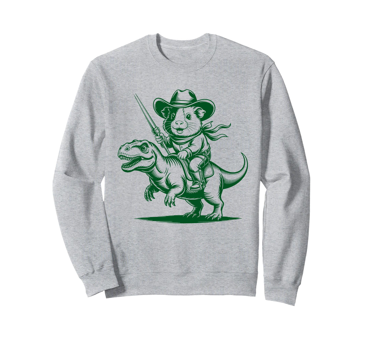 Guinea Pig Cowboy Dinosaur Sweatshirt - Unique Graphic Men Women - T-Shirt, Sweatshirt, Hoodie
