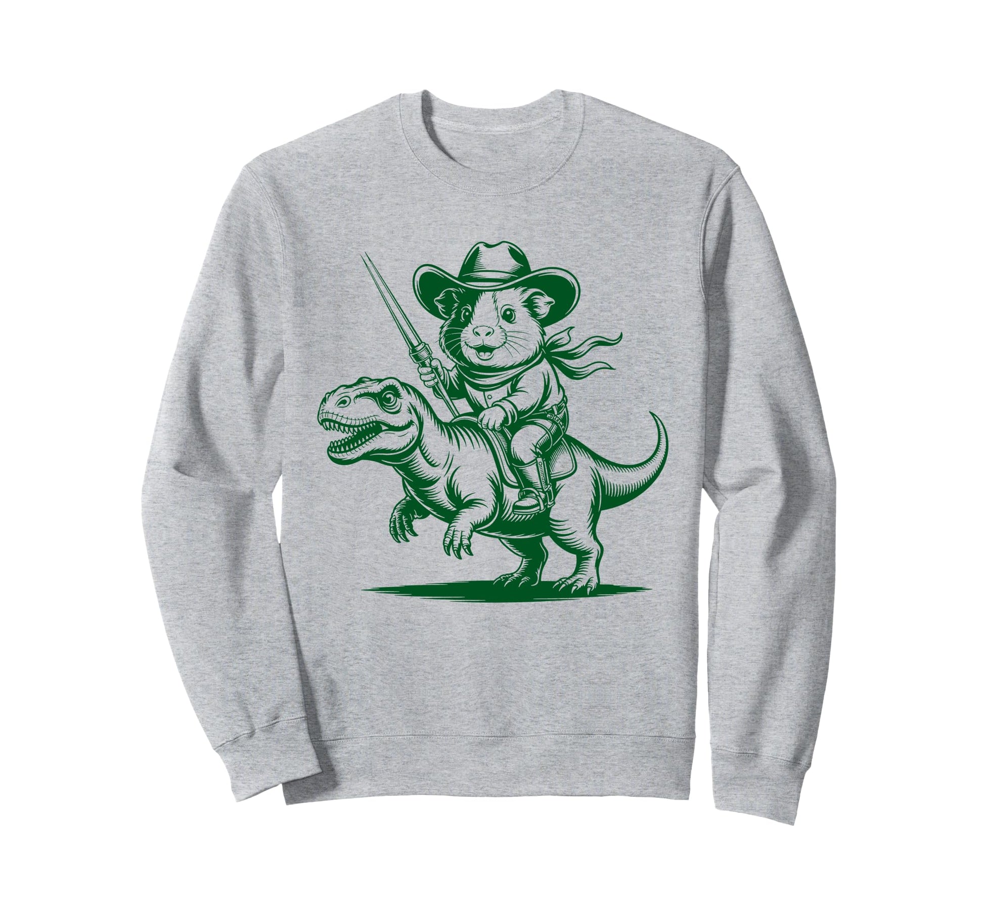 Guinea Pig Cowboy Dinosaur Sweatshirt - Unique Graphic Men Women - T-Shirt, Sweatshirt, Hoodie
