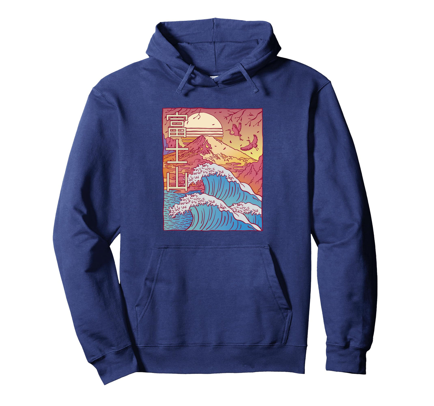 Japanese Mountain Wave Vaporwave Hoodie - Fun Novelty Design for Adults - T-Shirt, Sweatshirt, Hoodie