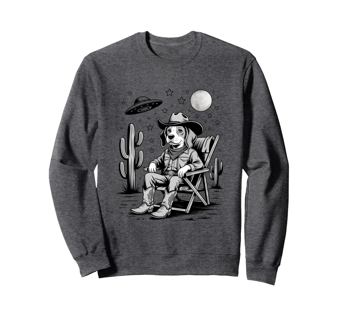 Funny Beagle Western Cowboy Dog Sweatshirt - Fun Novelty Design for Adults - T-Shirt, Sweatshirt, Hoodie