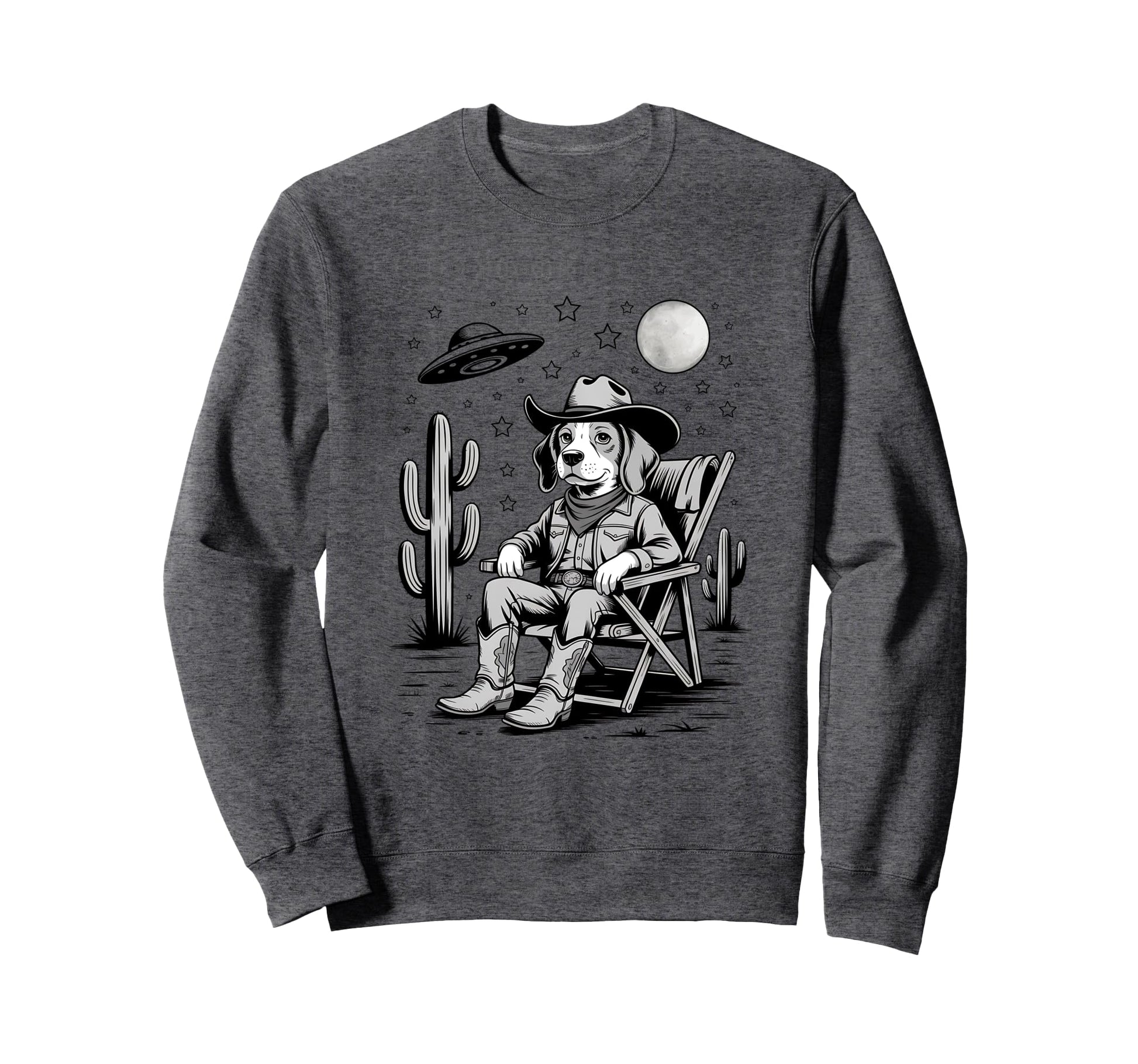 Funny Beagle Western Cowboy Dog Sweatshirt - Fun Novelty Design for Adults - T-Shirt, Sweatshirt, Hoodie