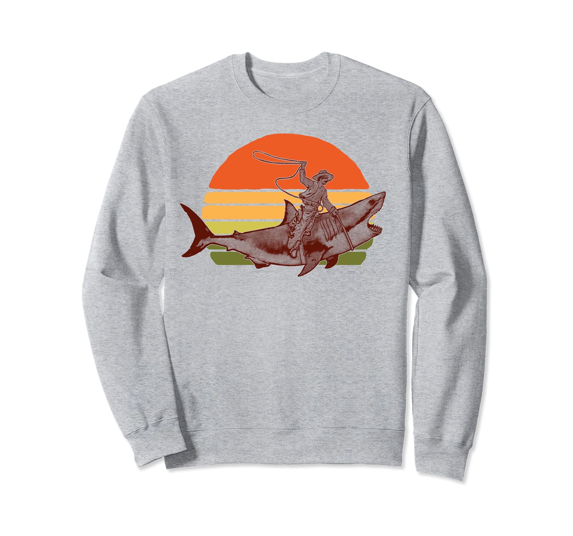 Shark Lover Rodeo Cowboy Riding Sweatshirt - Casual Everyday Wear Unisex - T-Shirt, Sweatshirt, Hoodie