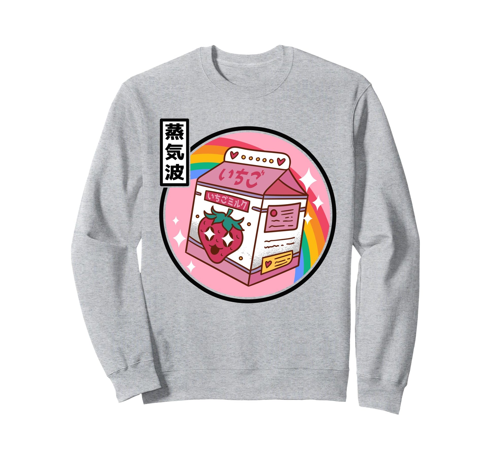 Strawberry Milk Japan Pastel Sweatshirt - Minimalist Print for Adults - T-Shirt, Sweatshirt, Hoodie