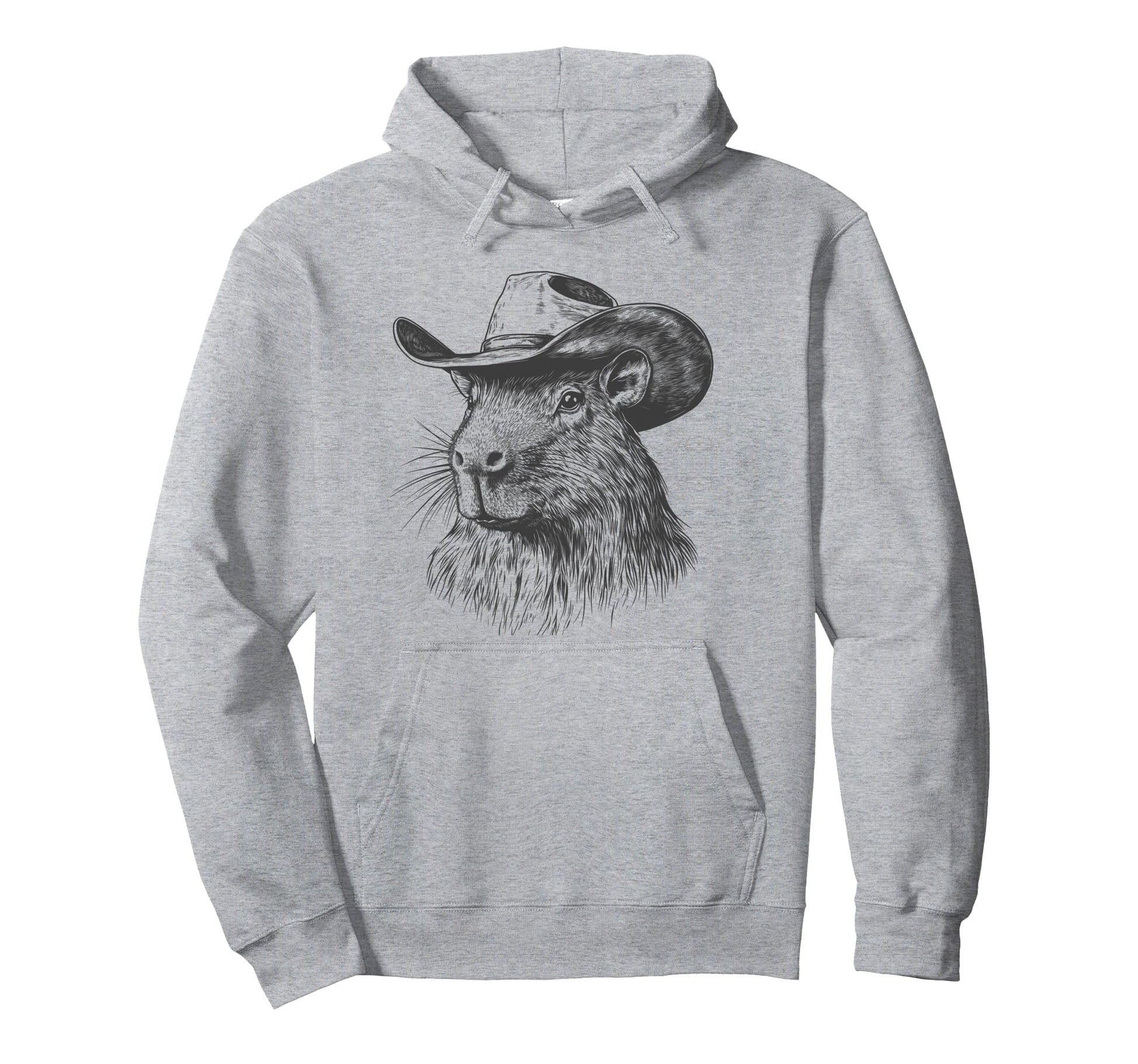 Capybara Cowboy Hat Funny Western Hoodie - Unique Graphic for Adults - T-Shirt, Sweatshirt, Hoodie