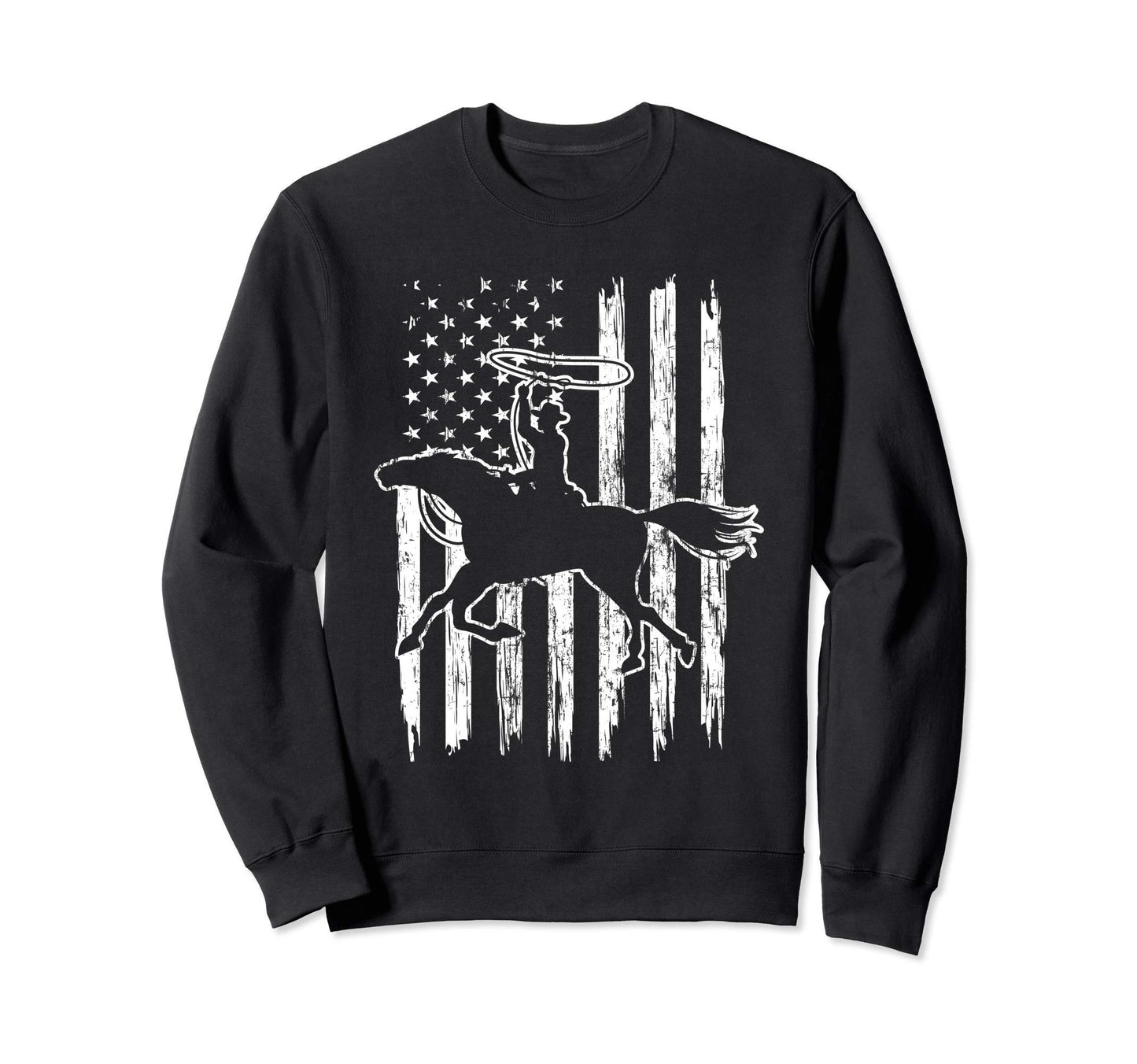 Cowboy Rodeo American Flag Western Sweatshirt - Aesthetic Graphic Men Women - T-Shirt, Sweatshirt, Hoodie