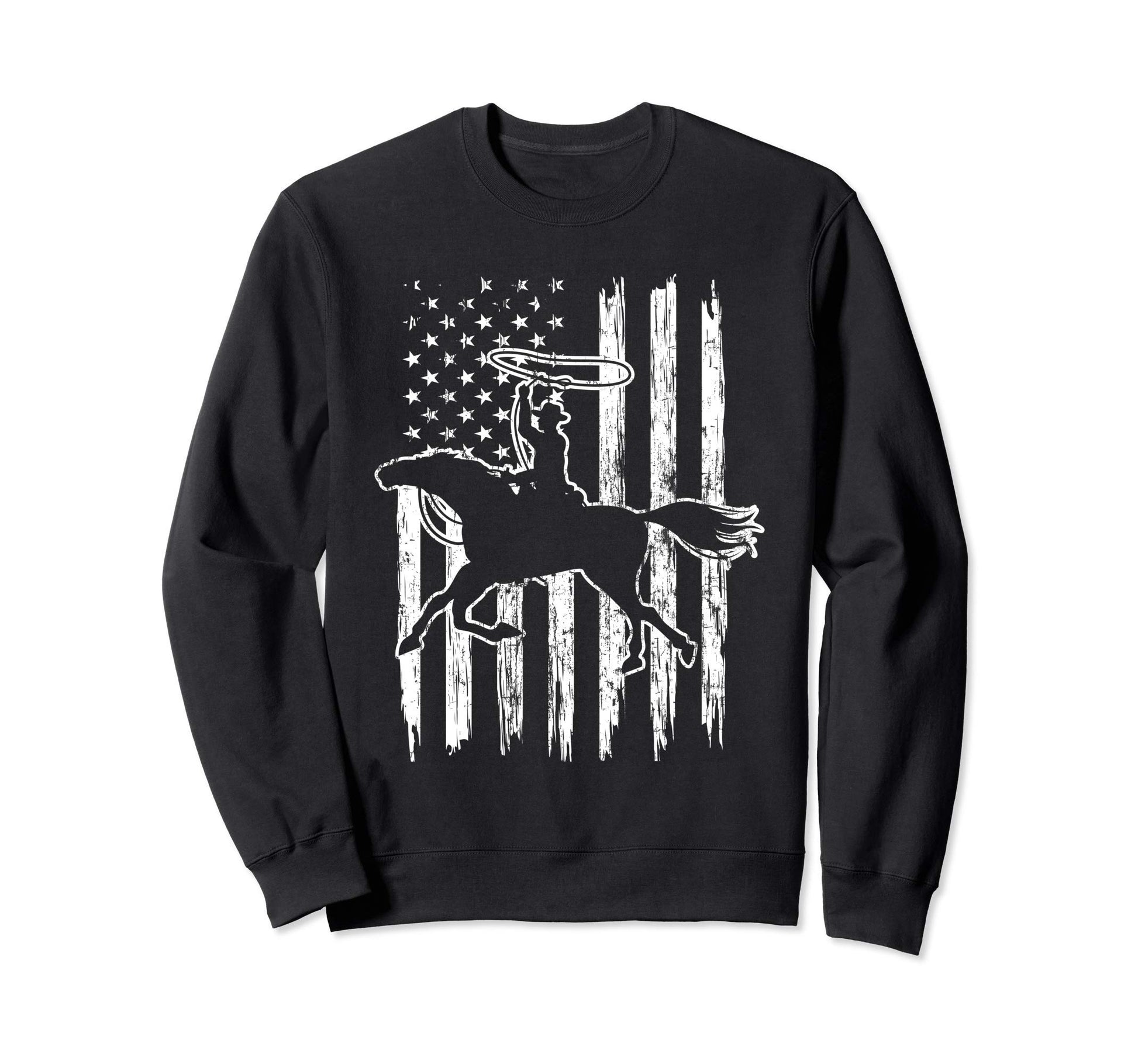 Cowboy Rodeo American Flag Western Sweatshirt - Aesthetic Graphic Men Women - T-Shirt, Sweatshirt, Hoodie