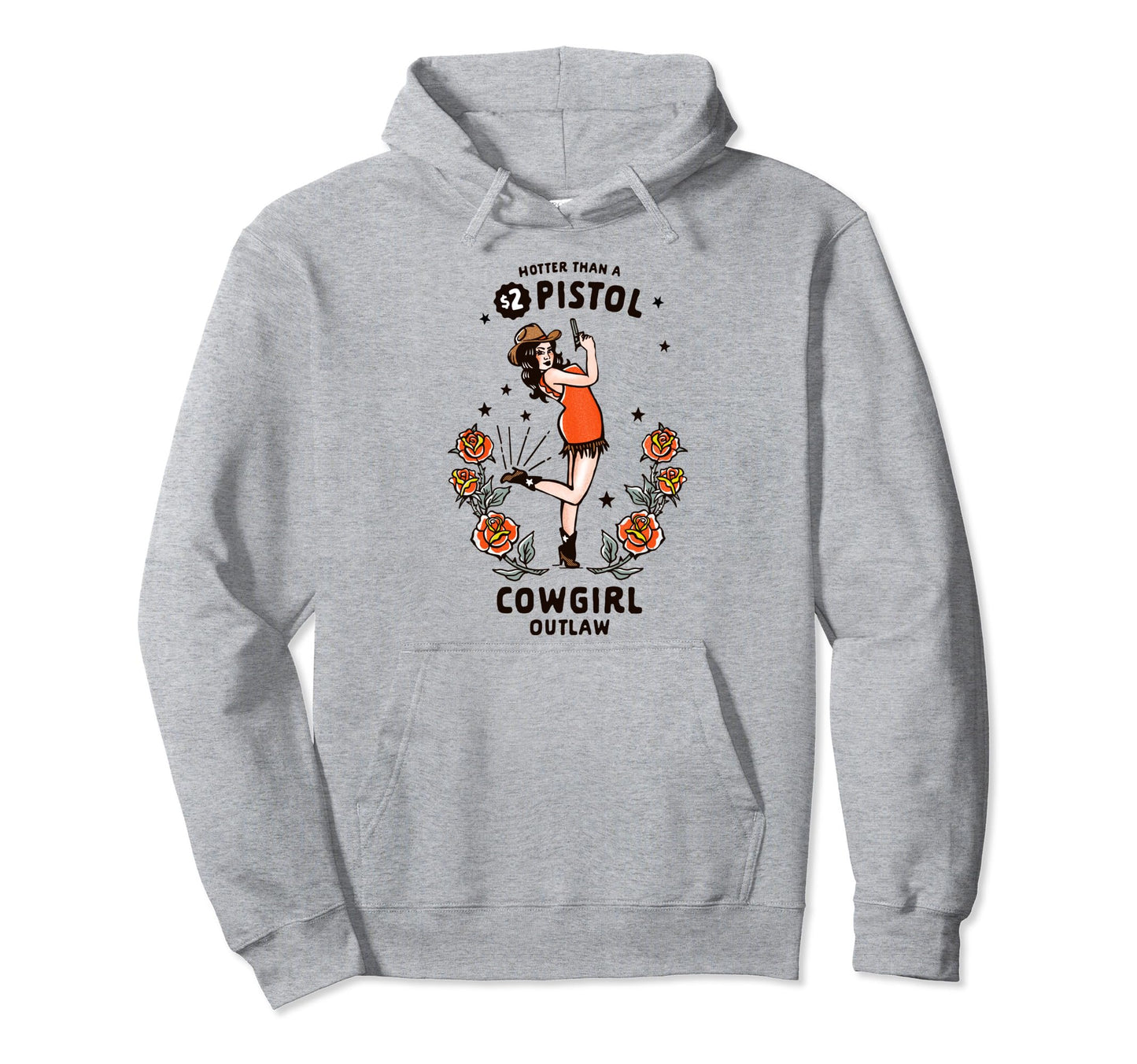 Womens Western Boho Outlaw Cowgirl Pinup Hoodie - Unique Graphic for Adults - T-Shirt, Sweatshirt, Hoodie