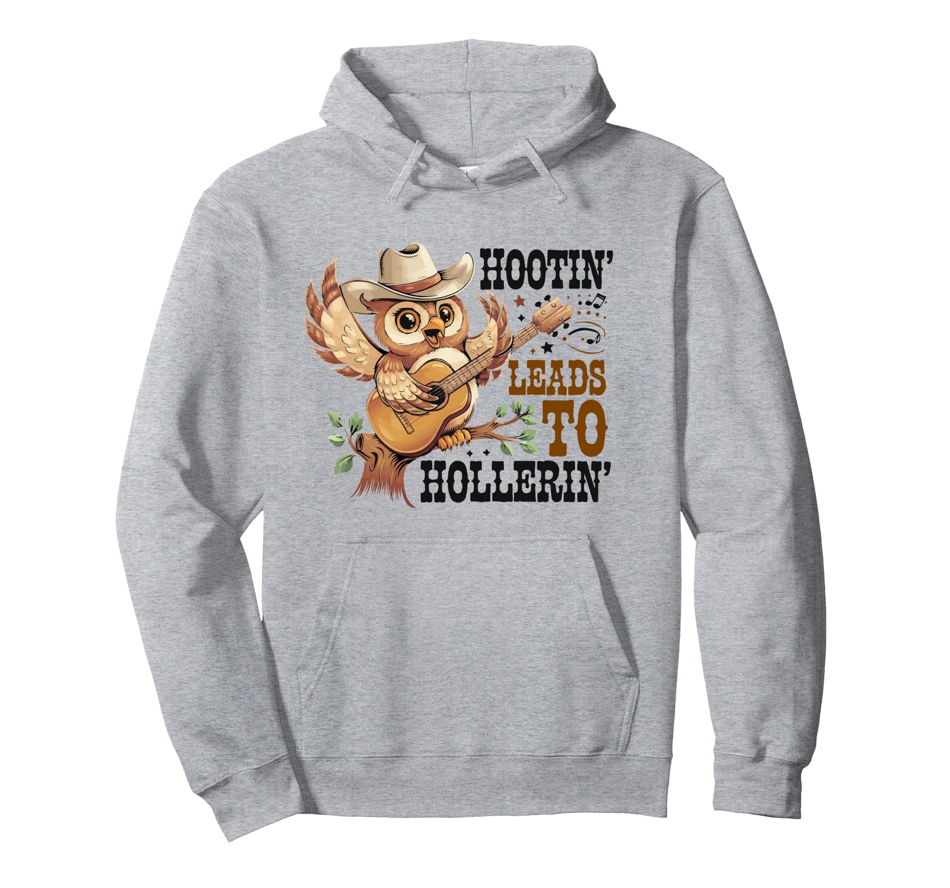 Hootin Leads To Hollerin Cowboy Owl Hoodie - Custom Art Print Unisex - T-Shirt, Sweatshirt, Hoodie