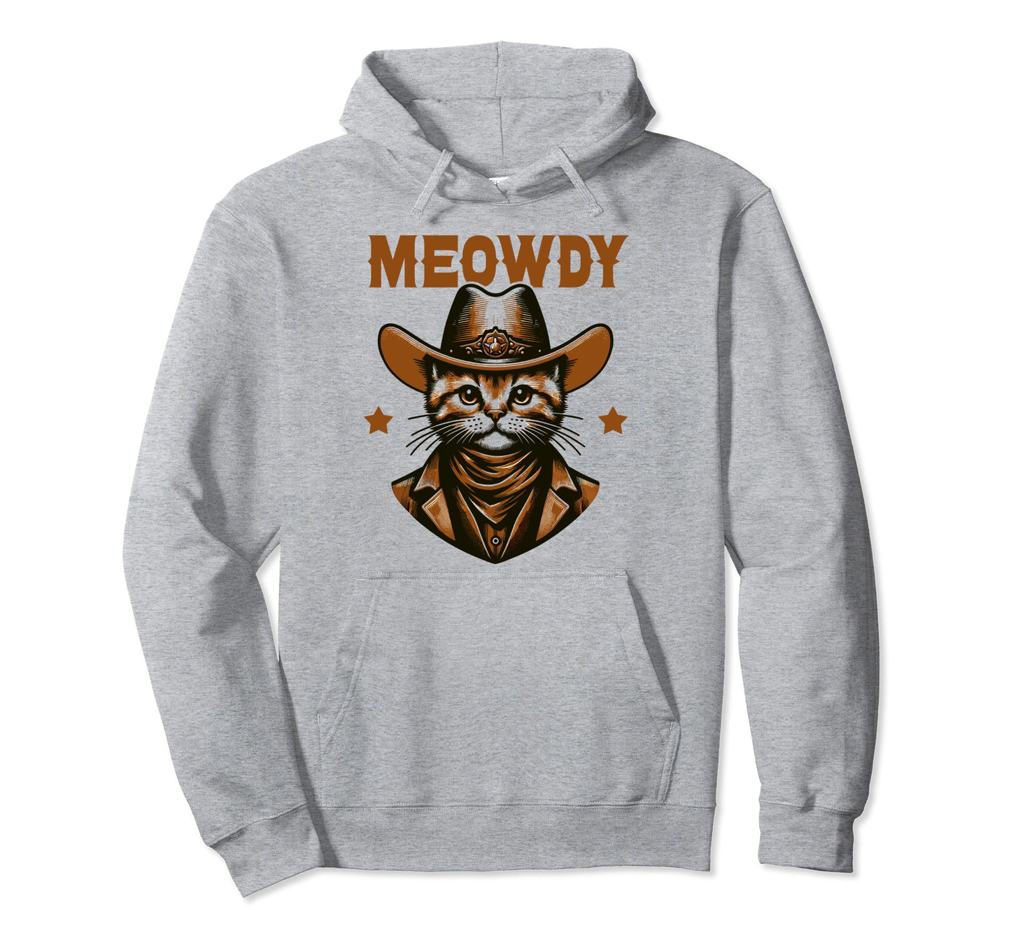 Meowdy Funny Cat Wearing Cowboy Hat Western Hoodie - Unique Graphic Unisex - T-Shirt, Sweatshirt, Hoodie