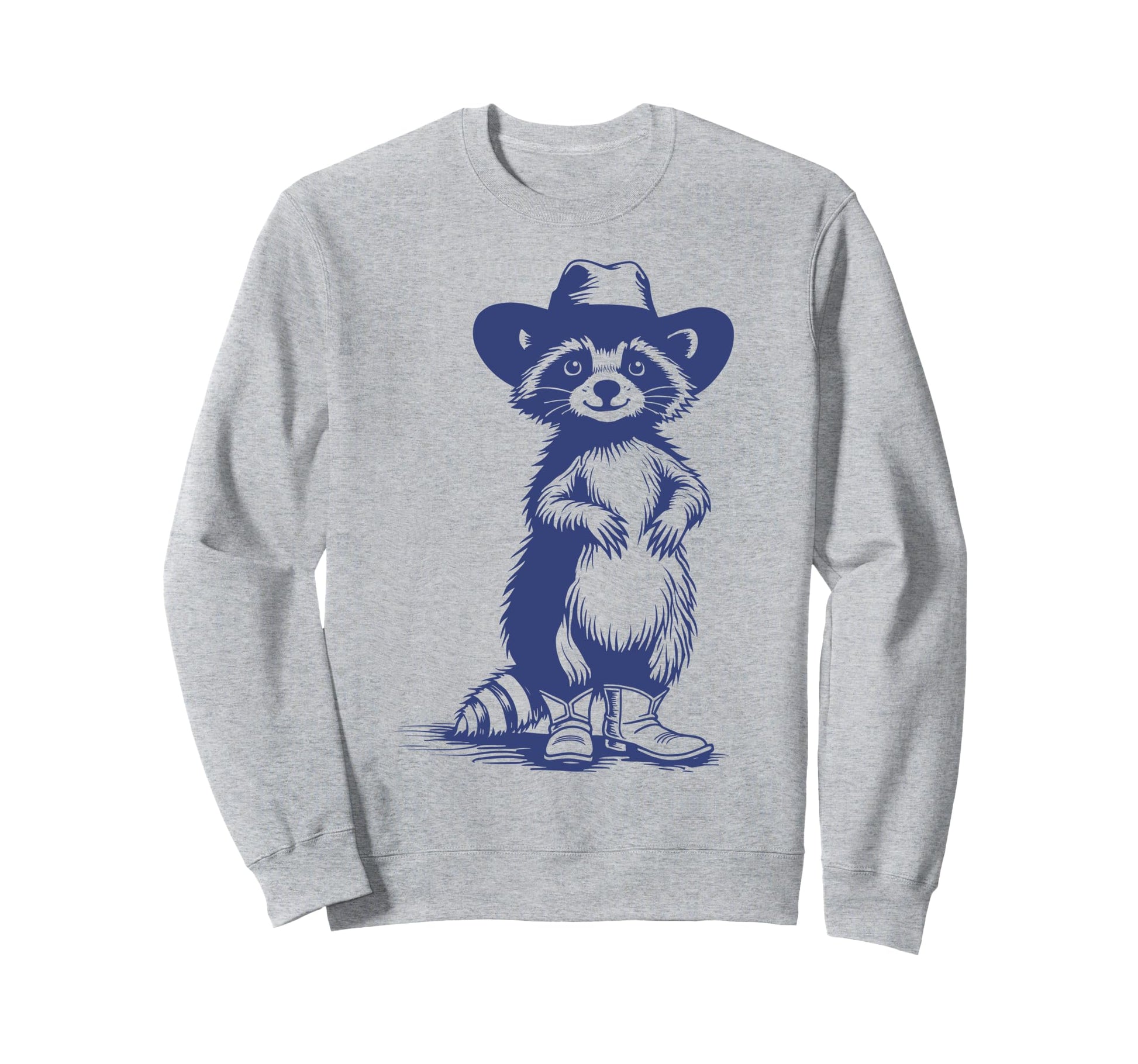 Raccoon Western Funny Cowboy Sweatshirt - Aesthetic Graphic for Adults - T-Shirt, Sweatshirt, Hoodie
